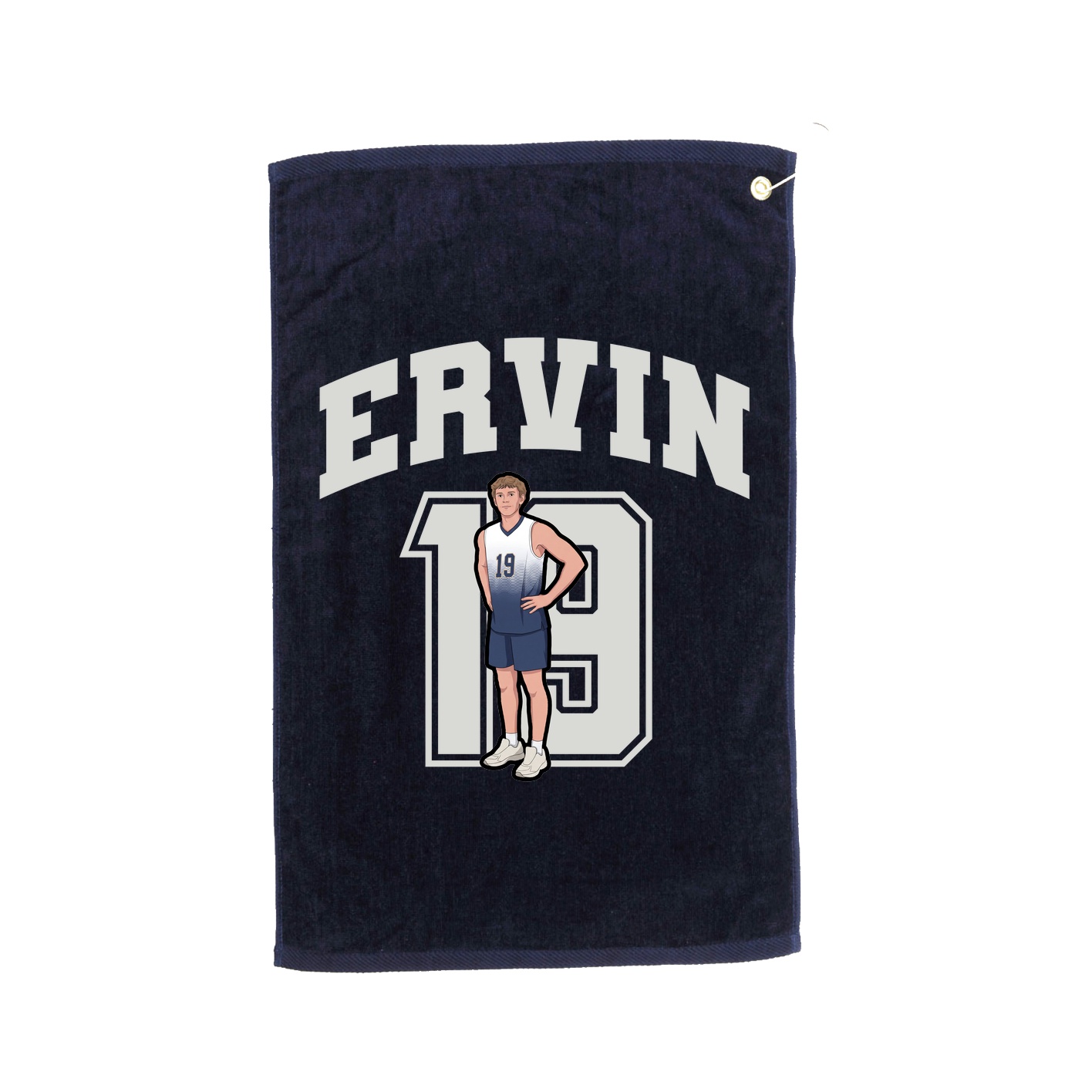 Golf Towel — Number in Navy