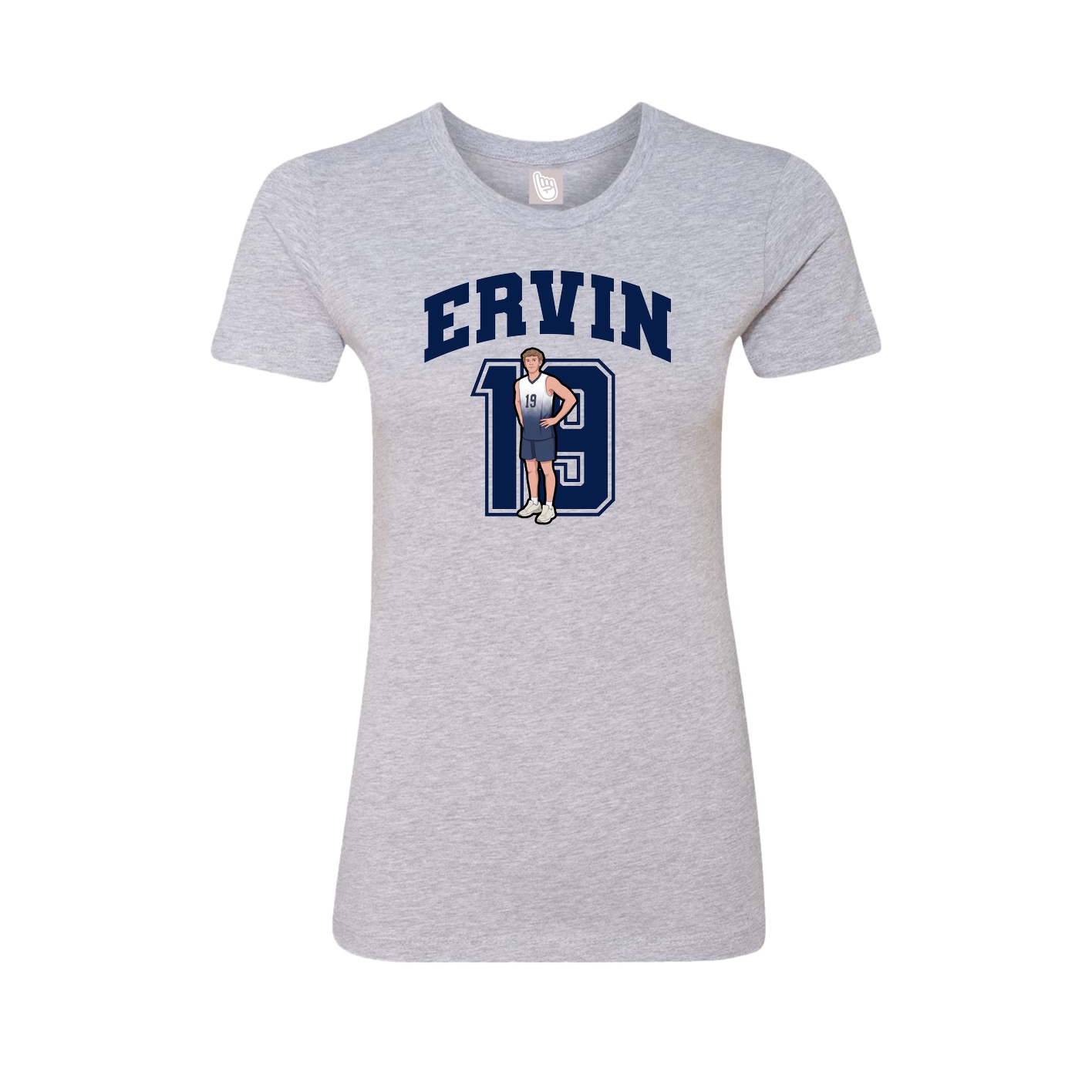 Fitted Women's Tee — Number in Grey