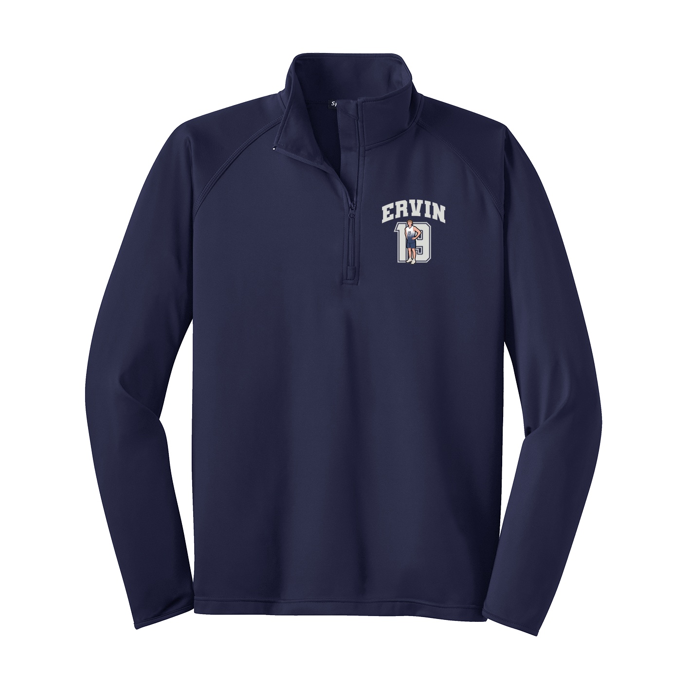 Q-Zip Pullover — Number in Navy