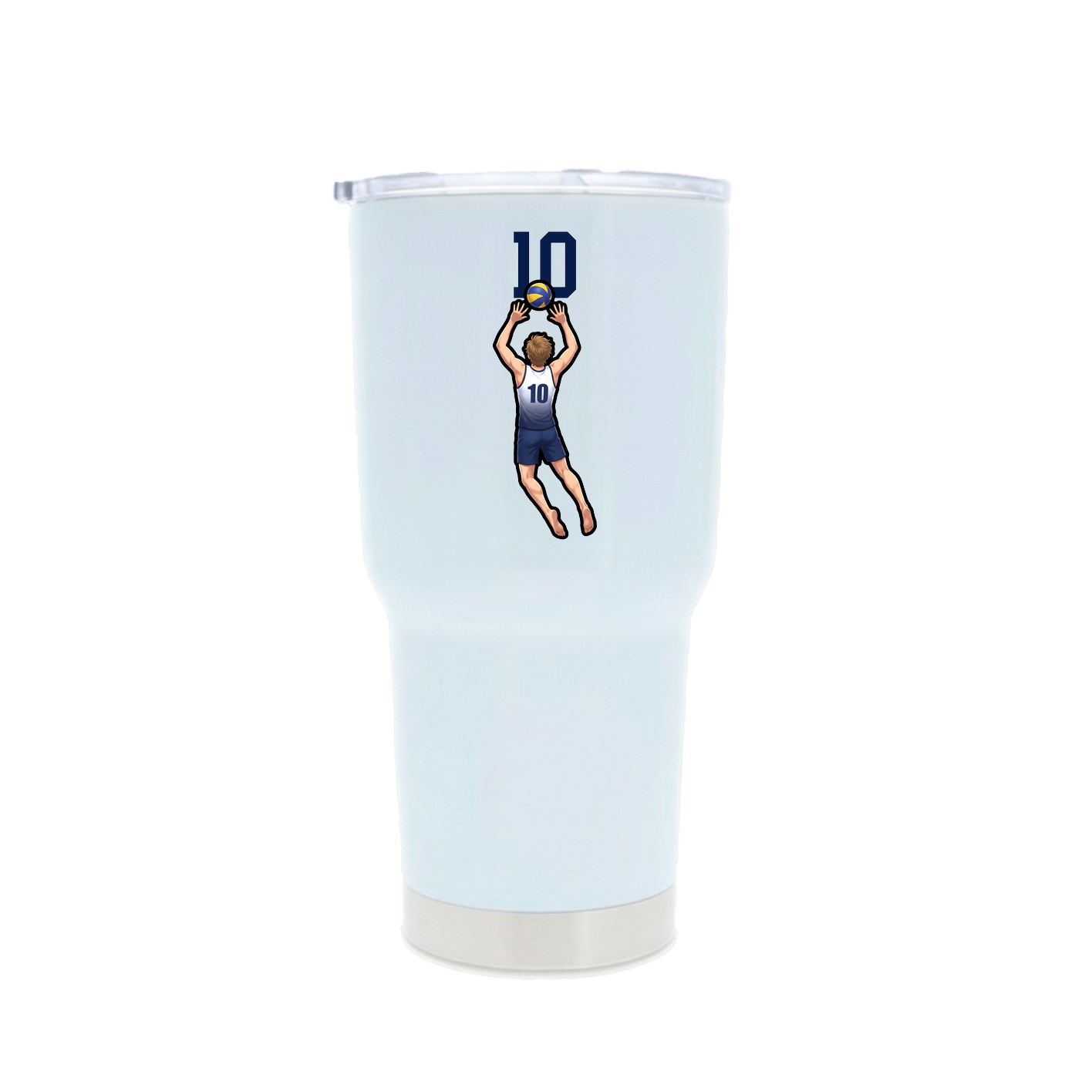 30oz Stainless Steel Tumbler — Number Top in White