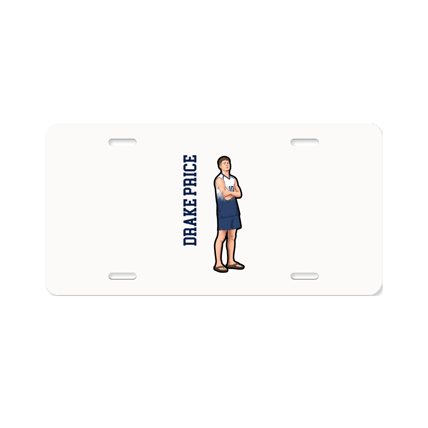 License Plate — Name Vertical in Classic