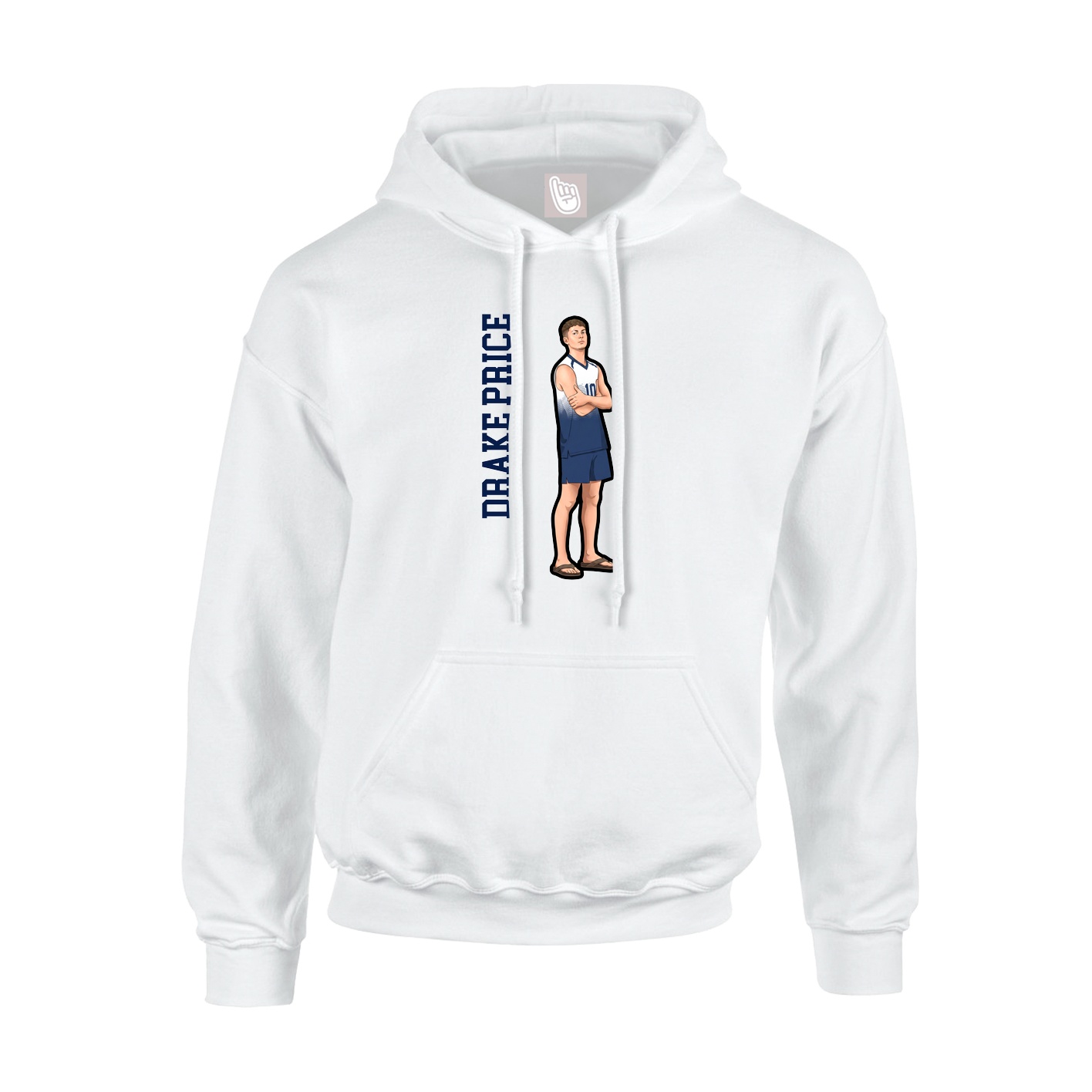 Hoodie — Name Vertical in White
