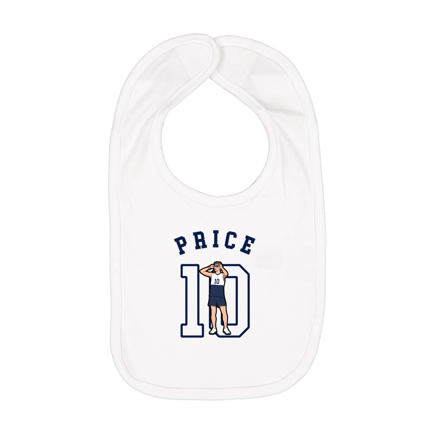 Infant Bib — Shirsey Arch in White