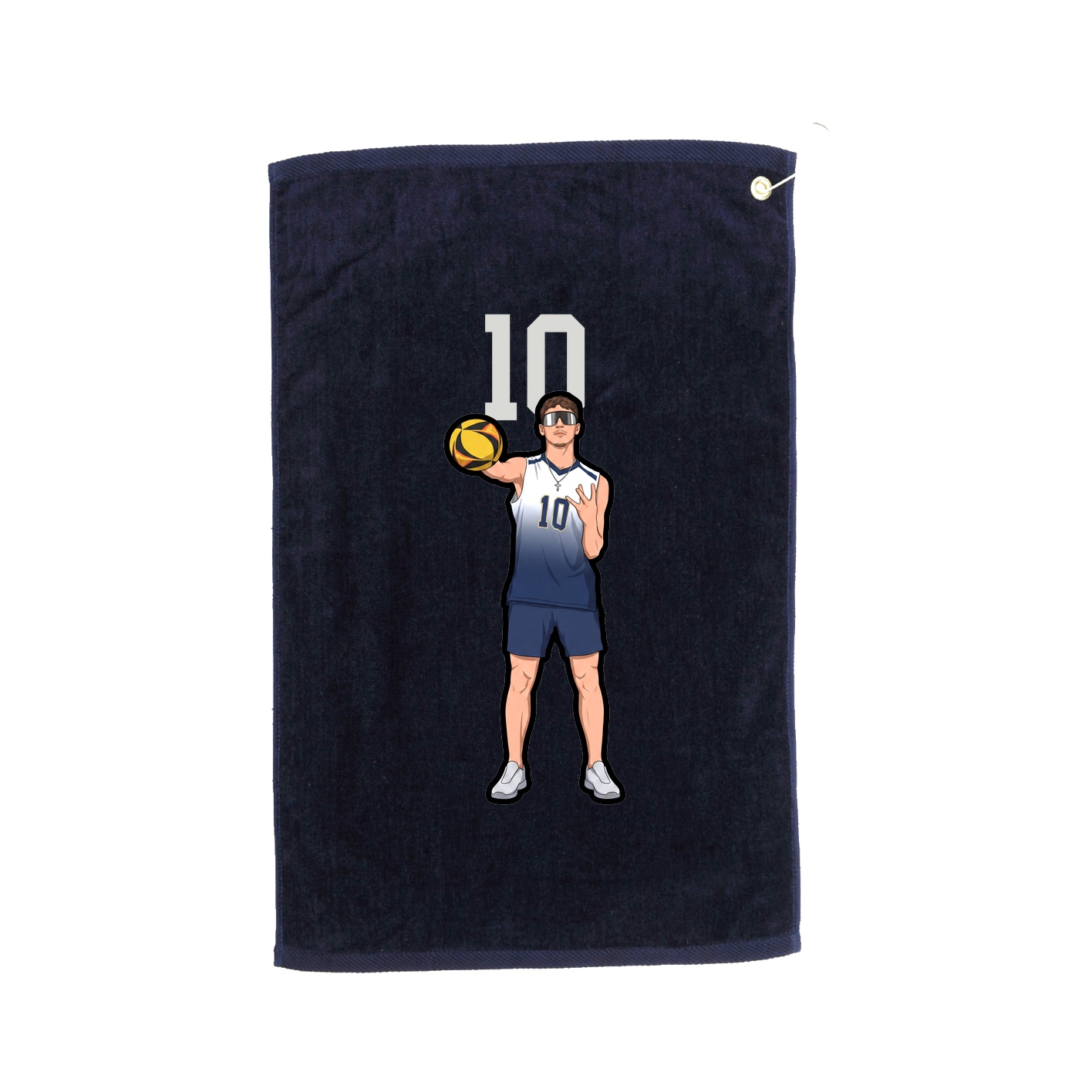 Golf Towel — Number Top in Navy