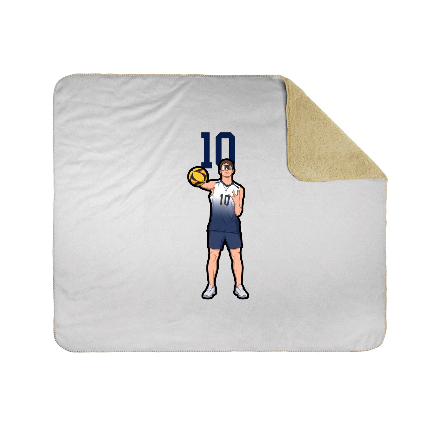 Throw Blanket — Number Top in White