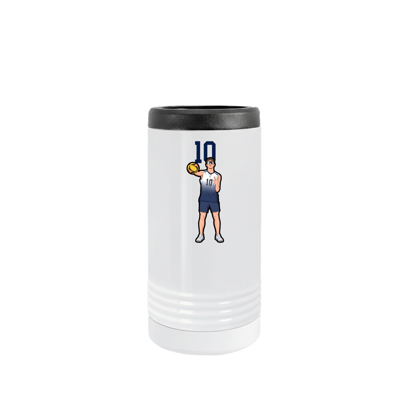 Slim Beverage Holder — Number Top in White