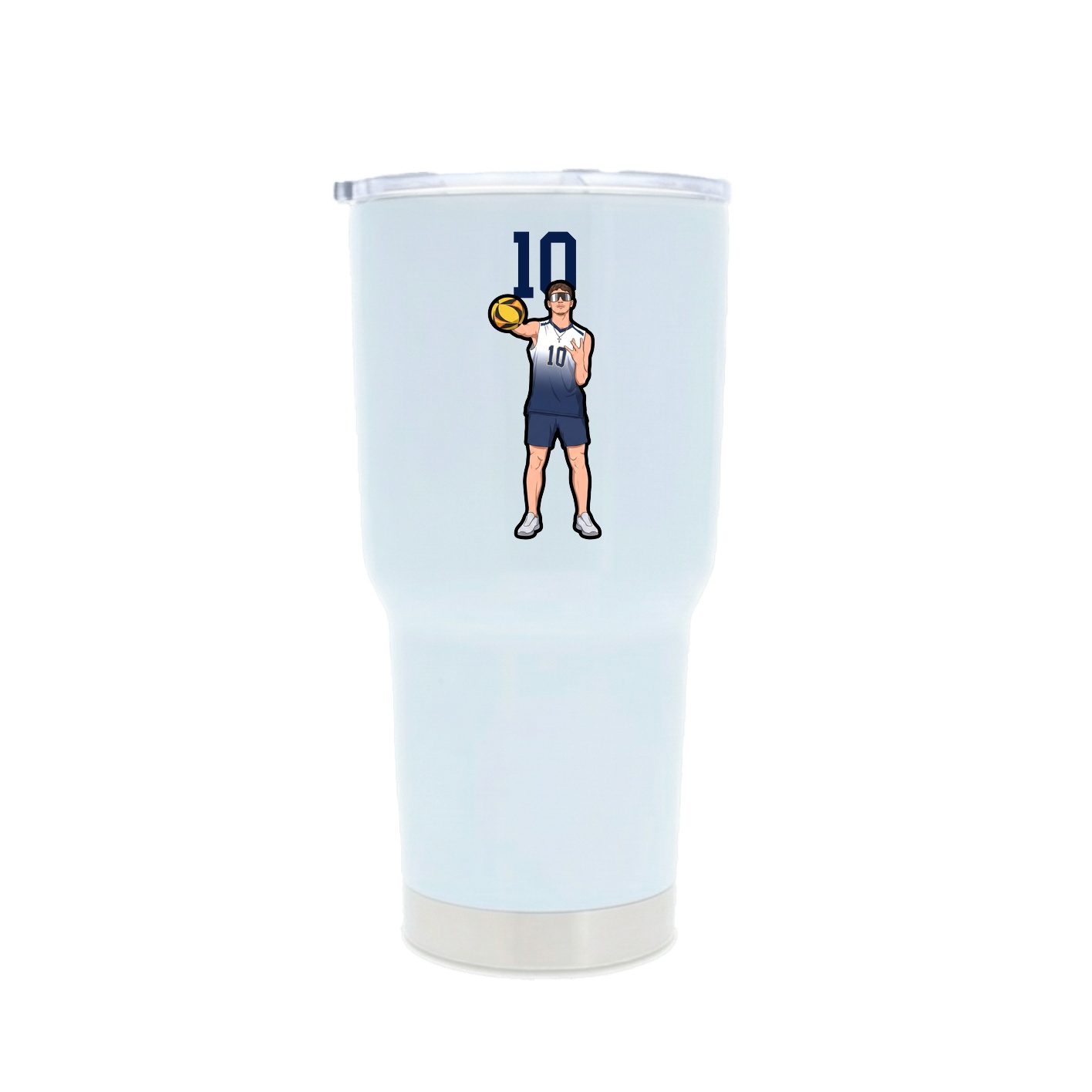 30oz Stainless Steel Tumbler — Number Top in White