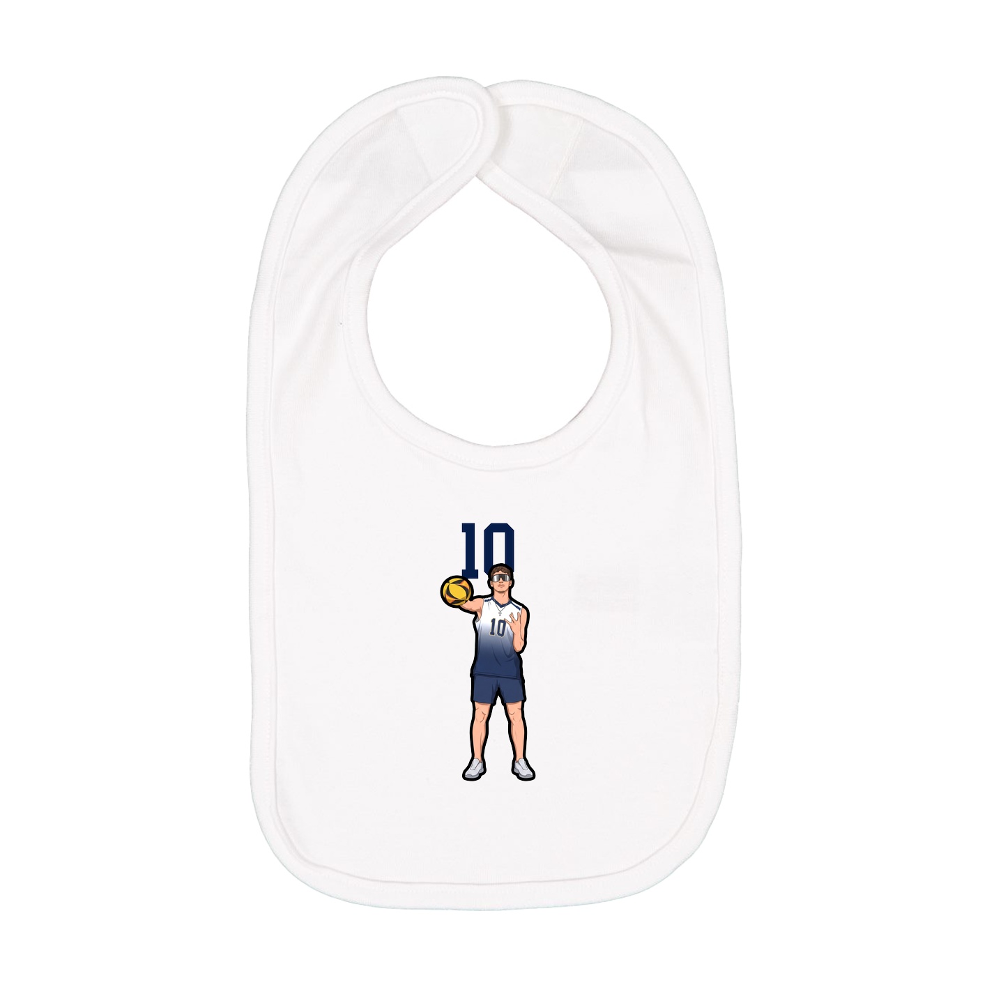 Infant Bib — Number Top in White