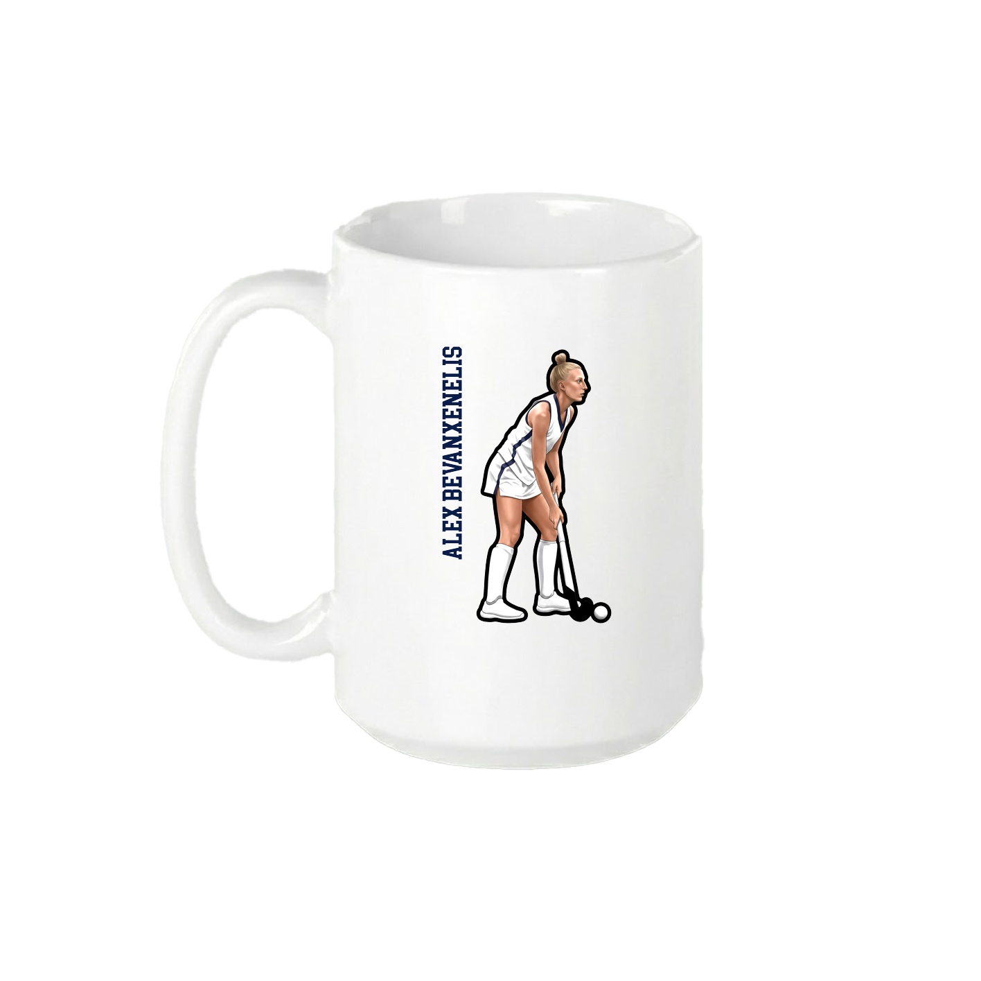15oz Coffee Mug — Name Vertical in White