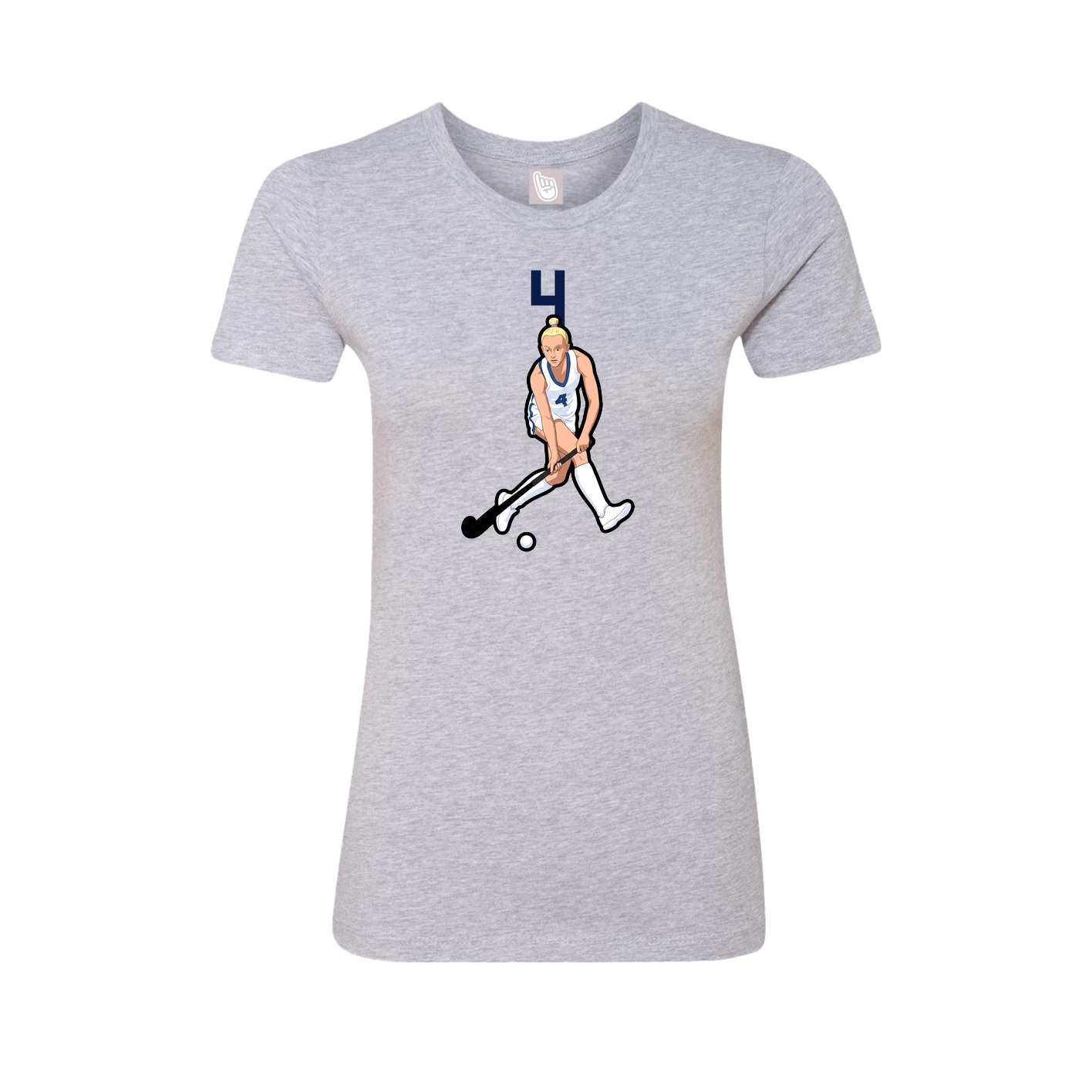 Fitted Women's Tee — Number Top in Grey