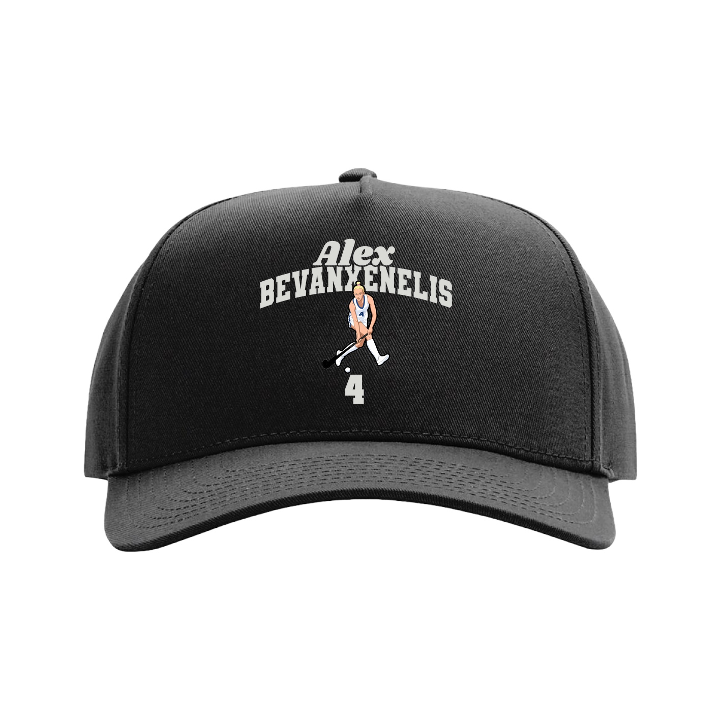 Full Fabric Five-Panel Champ Cap — Signature Arch in Black