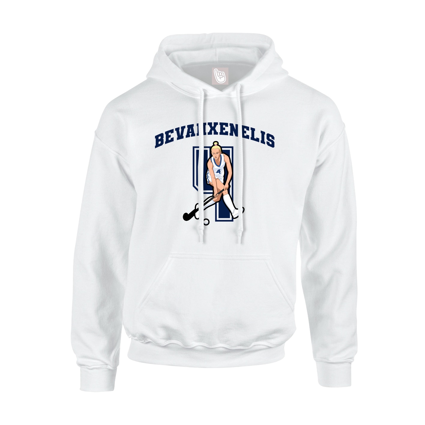 Hoodie — Number in White