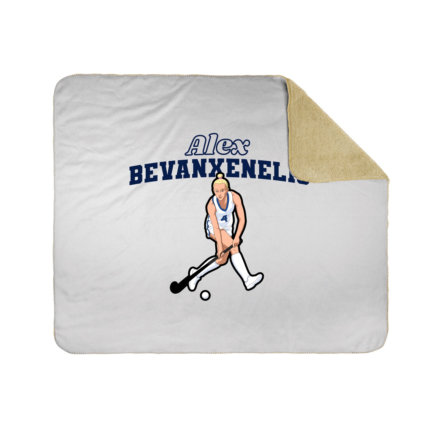 Throw Blanket — Name Arch in White