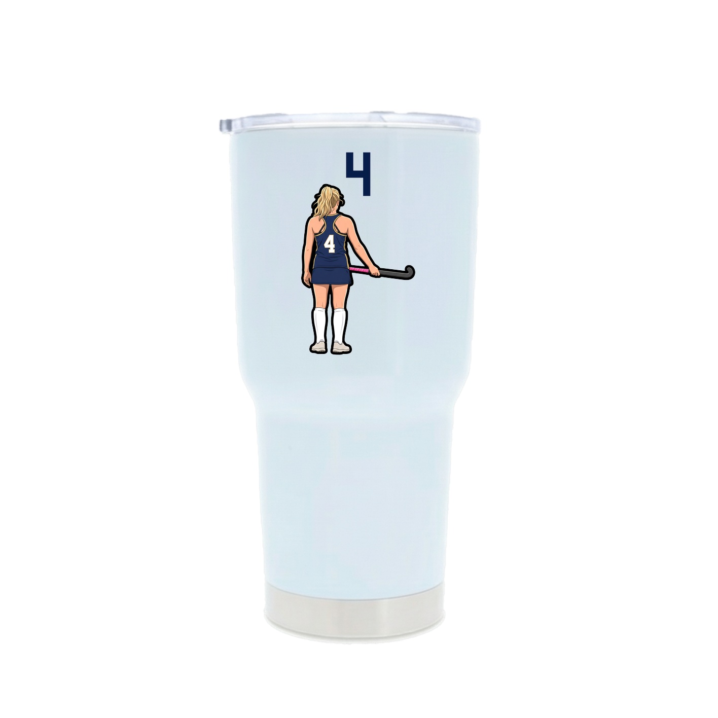 30oz Stainless Steel Tumbler — Number Top in White