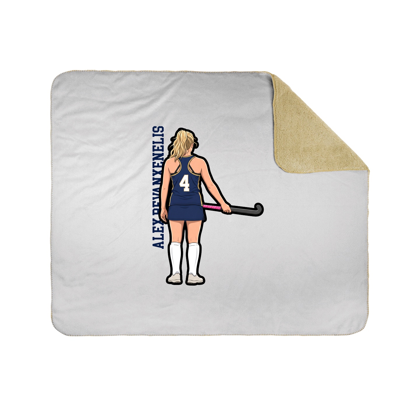 Throw Blanket — Name Vertical in White