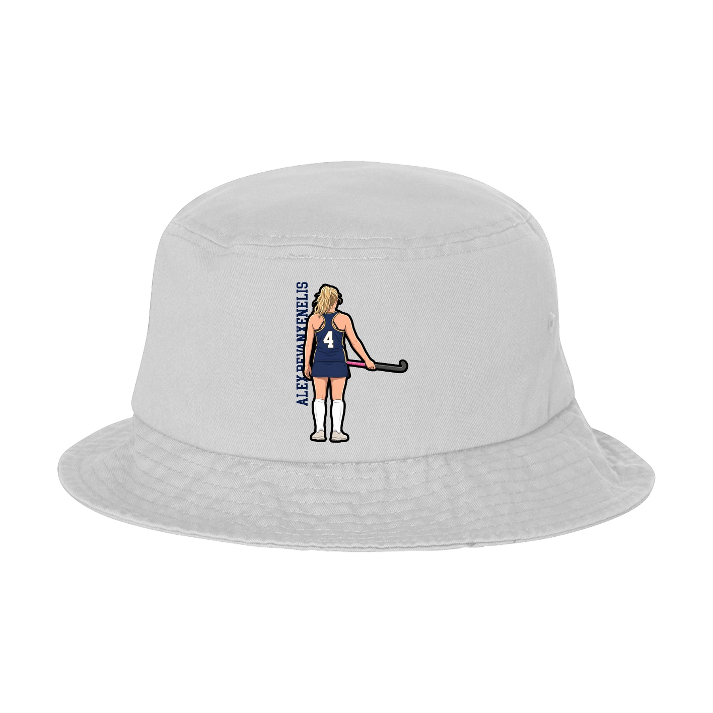 Bucket Cap — Name Vertical in White