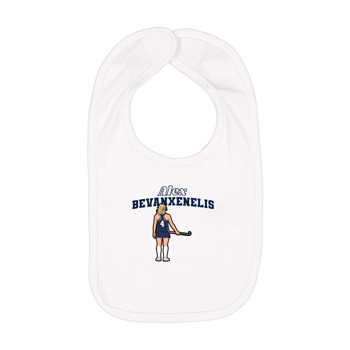 Infant Bib — Name Arch in White