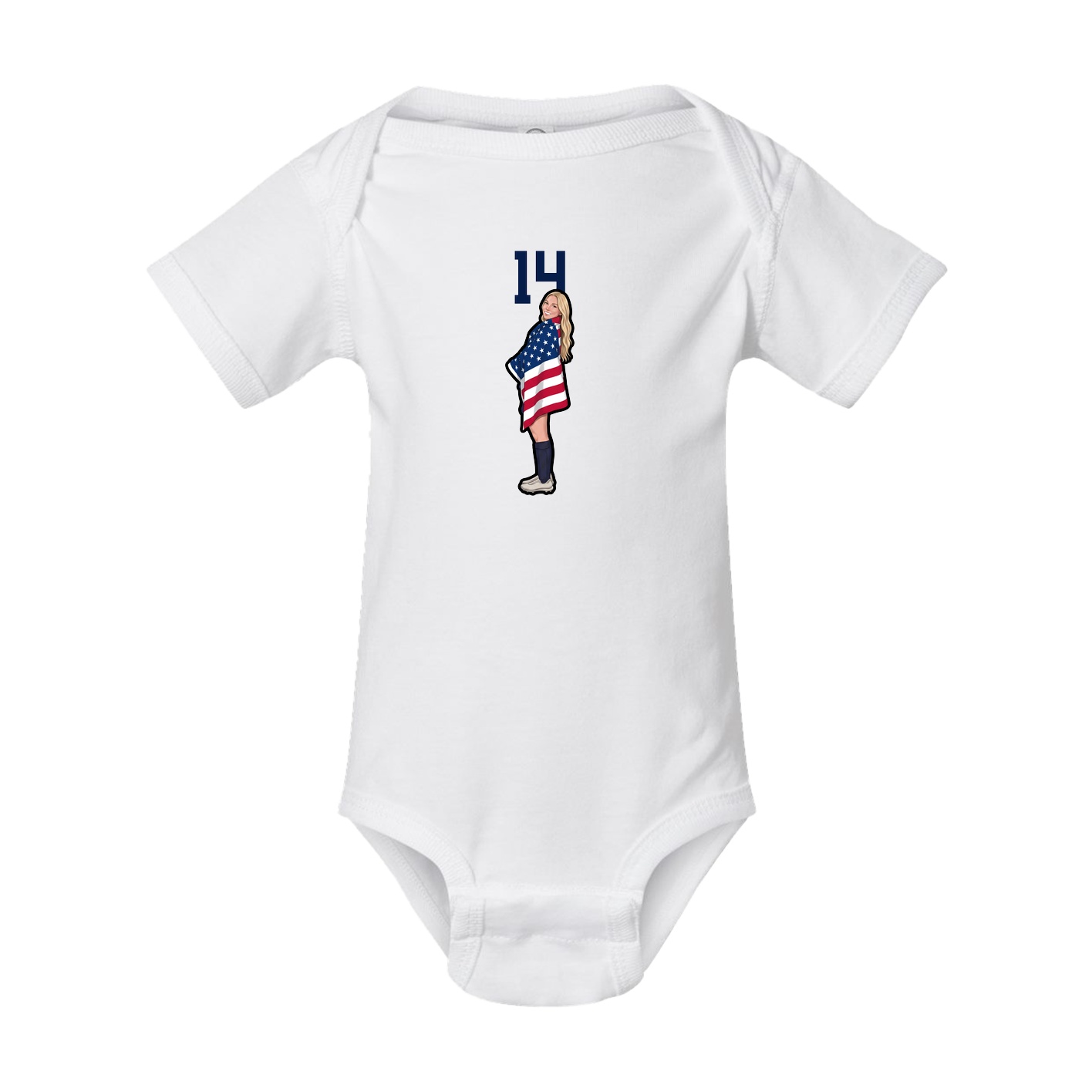 Baby Onesie — Number Top in White