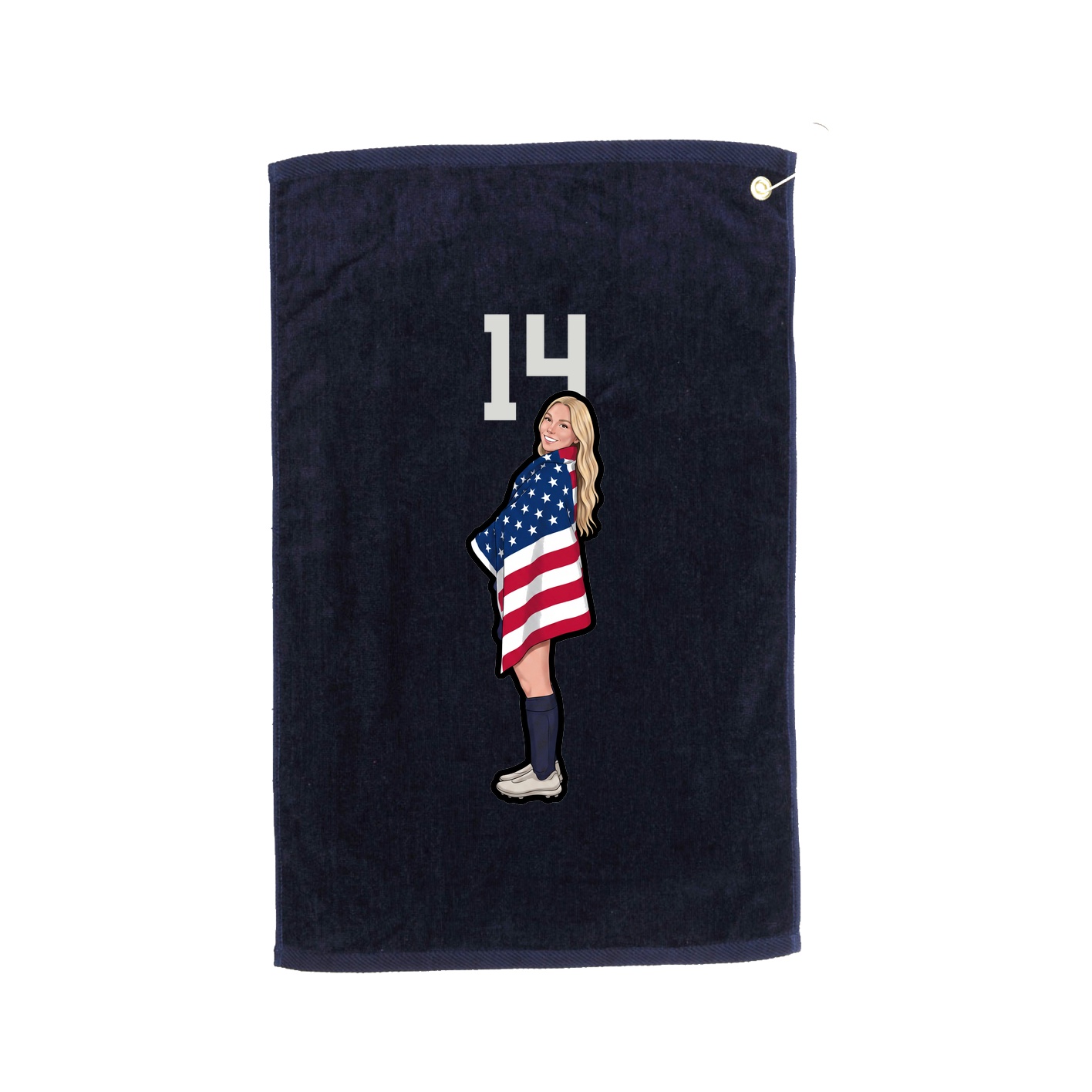 Golf Towel — Number Top in Navy