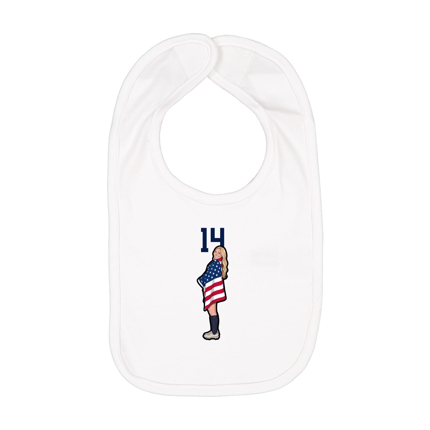 Infant Bib — Number Top in White