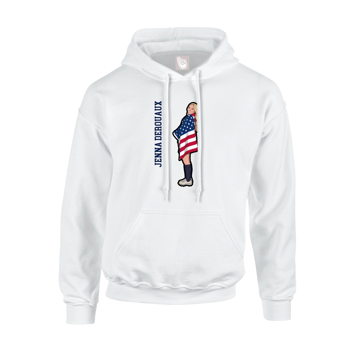 Youth Hoodie — Name Vertical in White