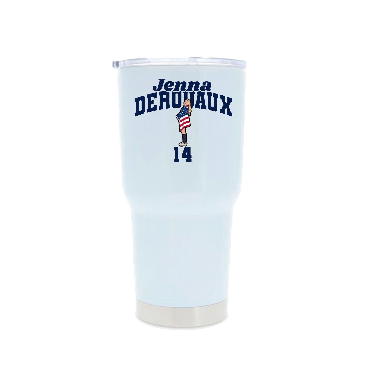 30oz Stainless Steel Tumbler — Signature Arch in White
