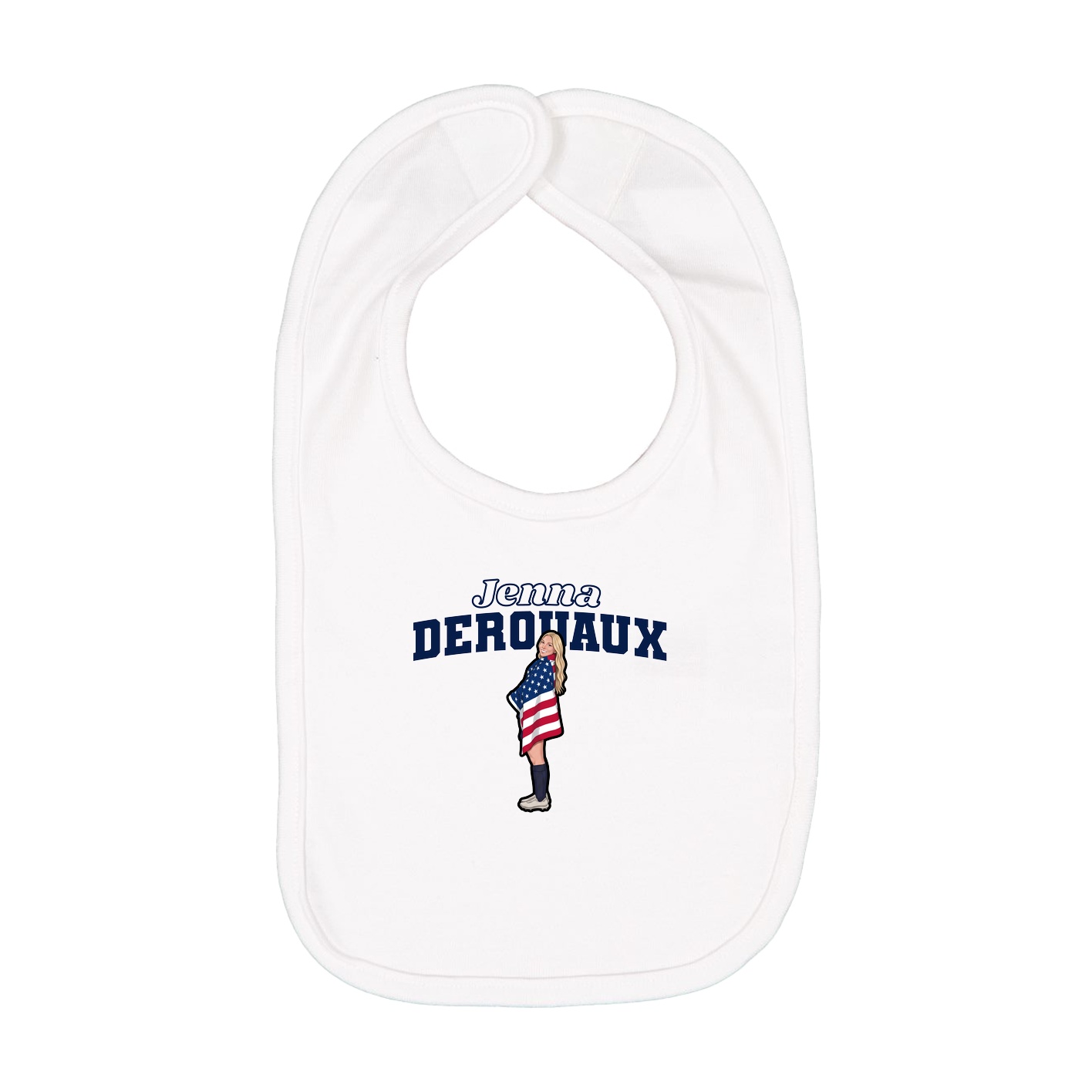 Infant Bib — Name Arch in White