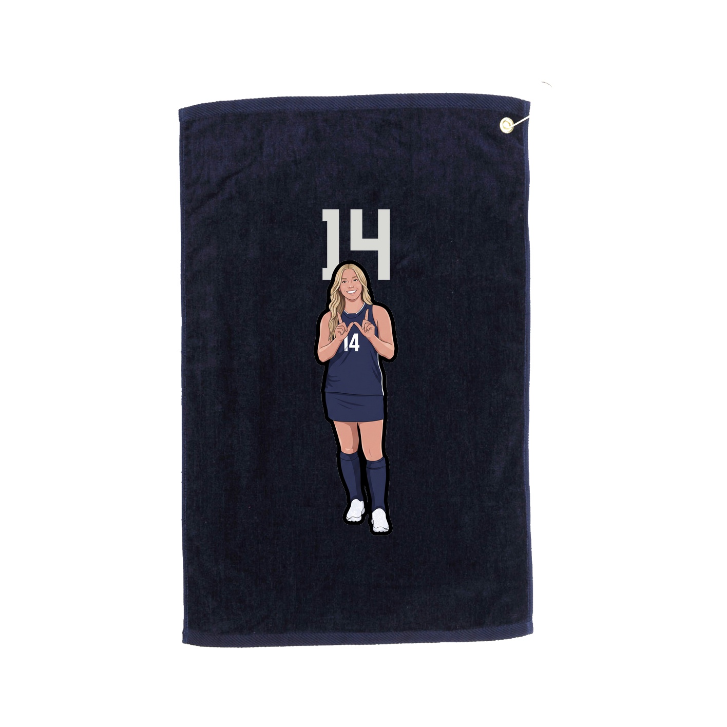 Golf Towel — Number Top in Navy
