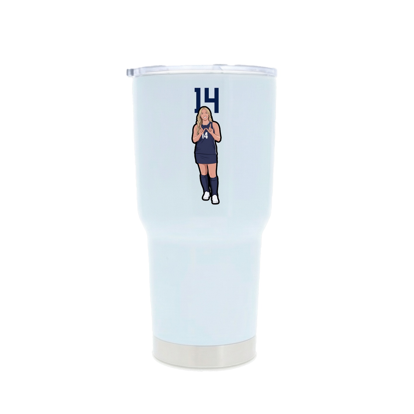 30oz Stainless Steel Tumbler — Number Top in White