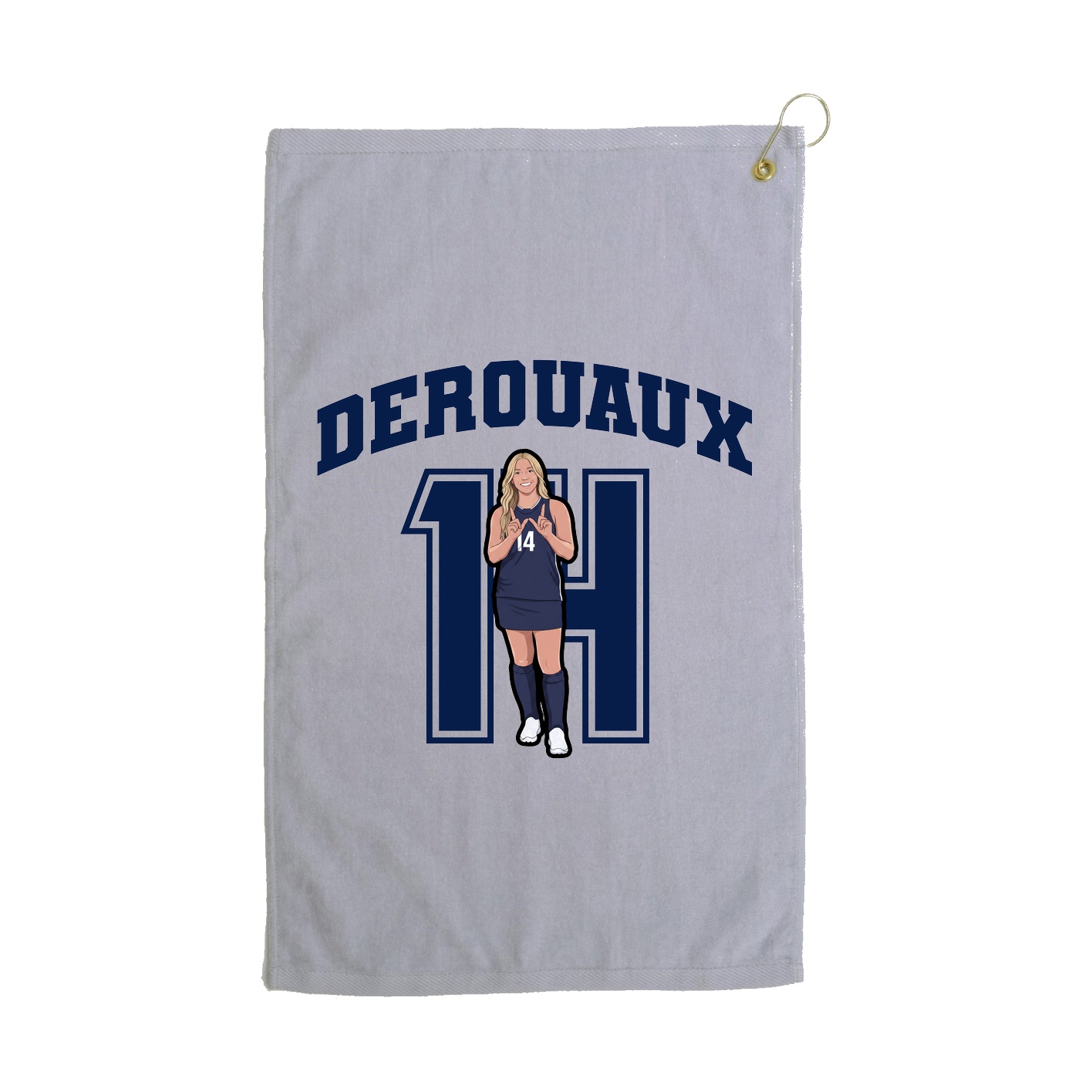 Golf Towel — Number in Grey