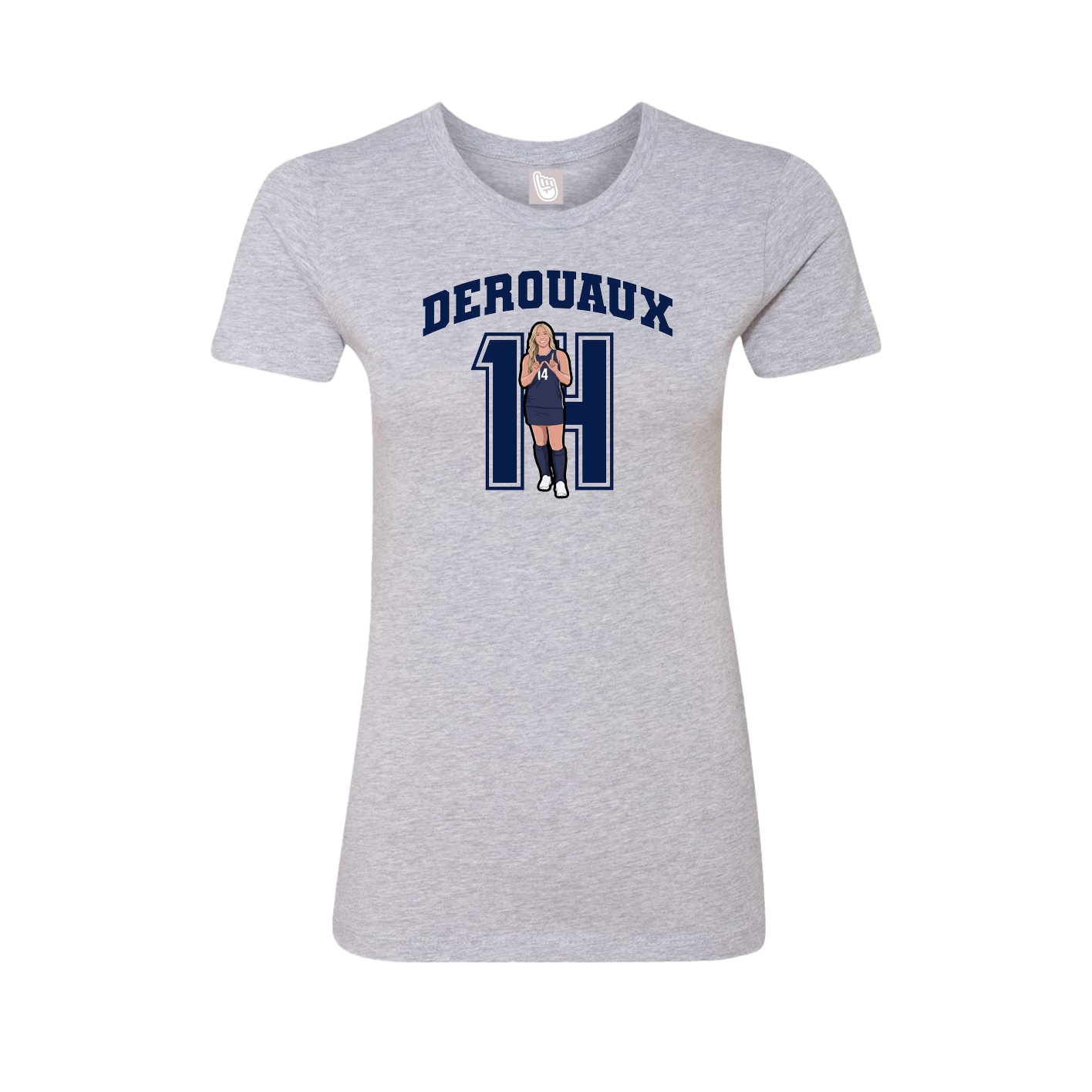 Fitted Women's Tee — Number in Grey