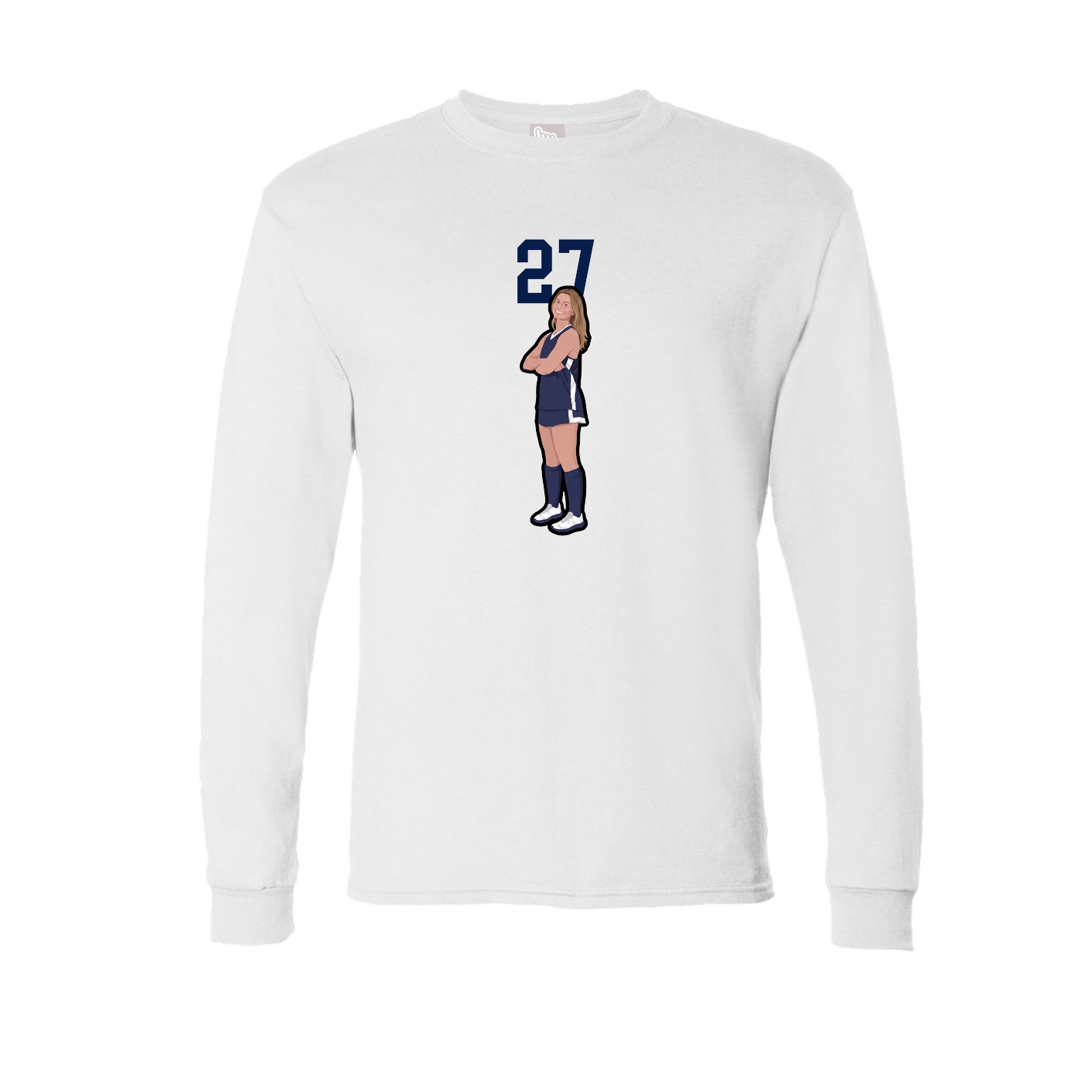 Long Sleeve Tee — Number Top in White