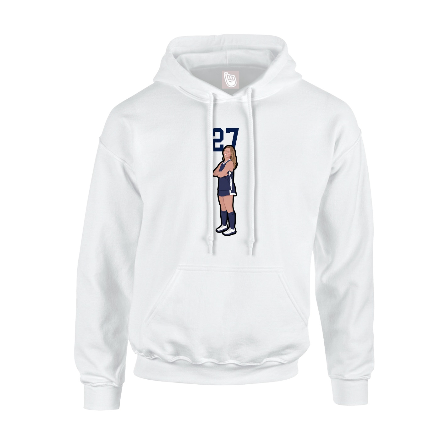 Hoodie — Number Top in White
