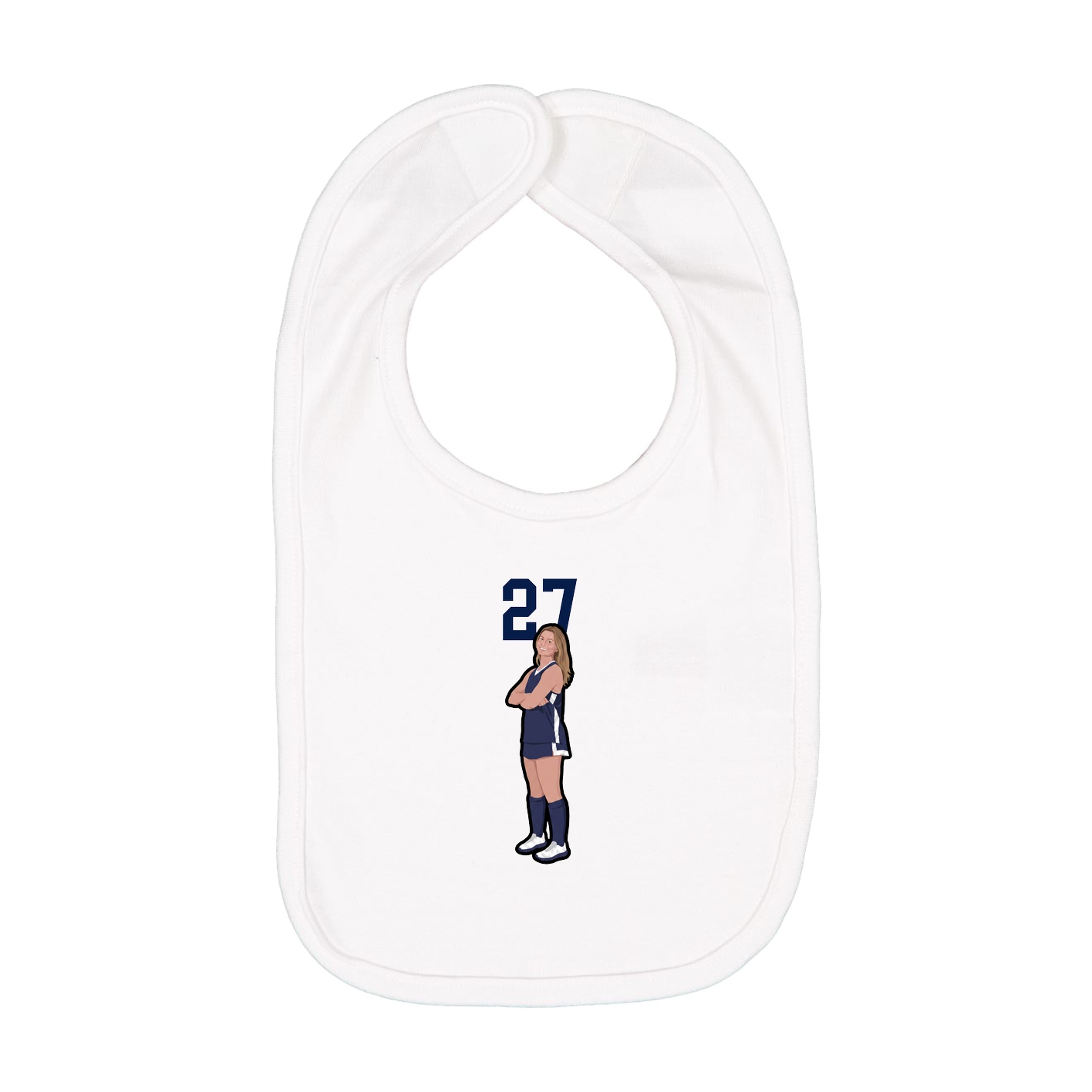 Infant Bib — Number Top in White