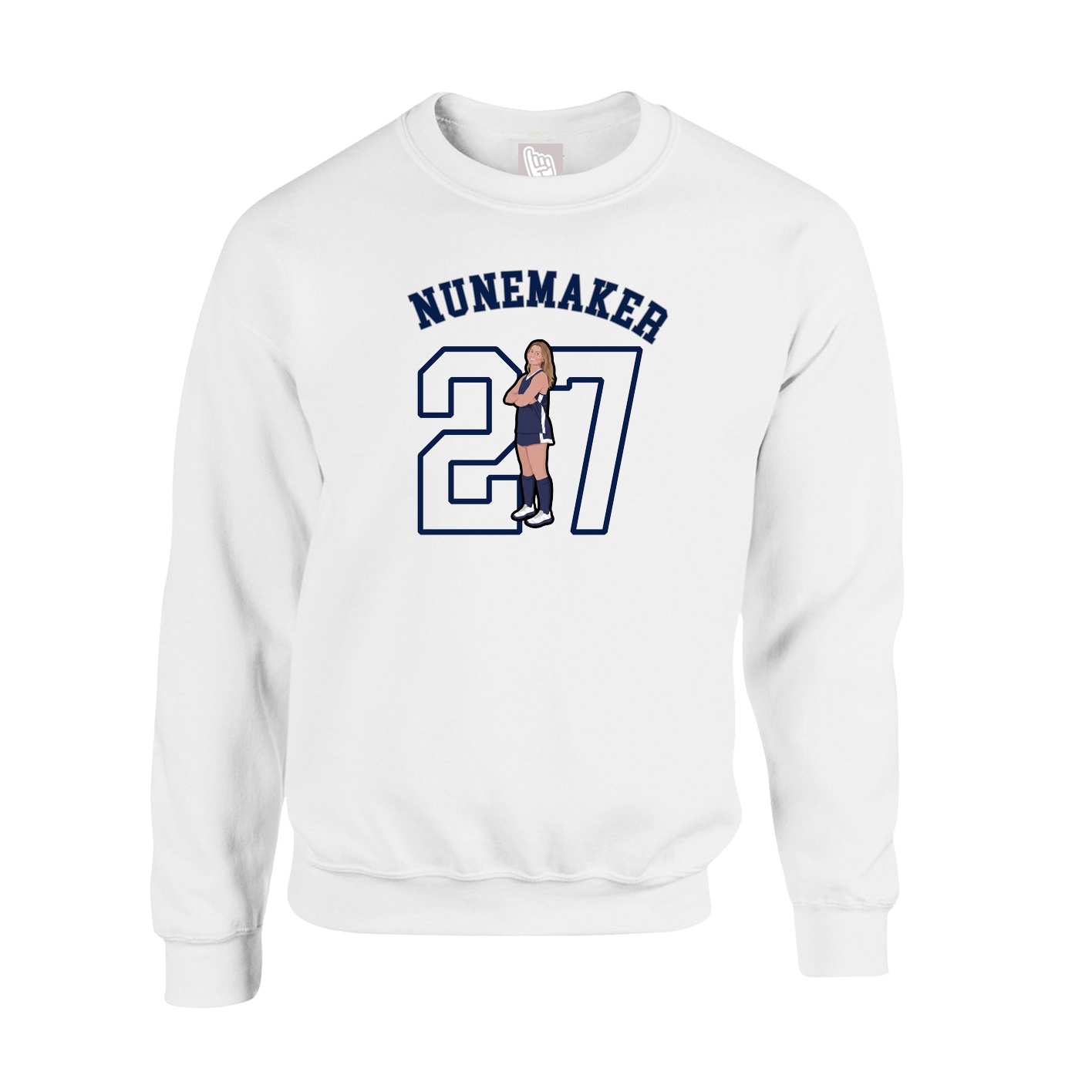 Fleece Crew — Shirsey Arch in White
