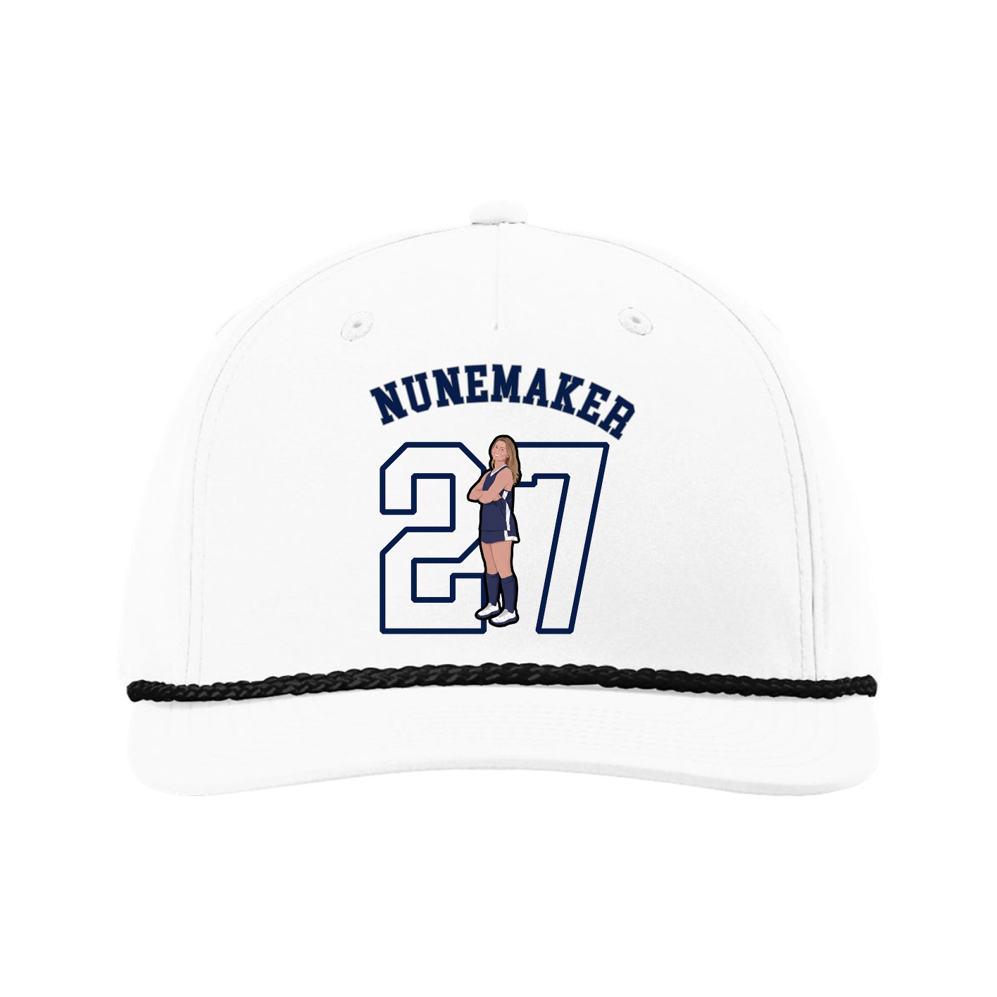 Five-Panel Classic Rope Cap — Shirsey Arch in White