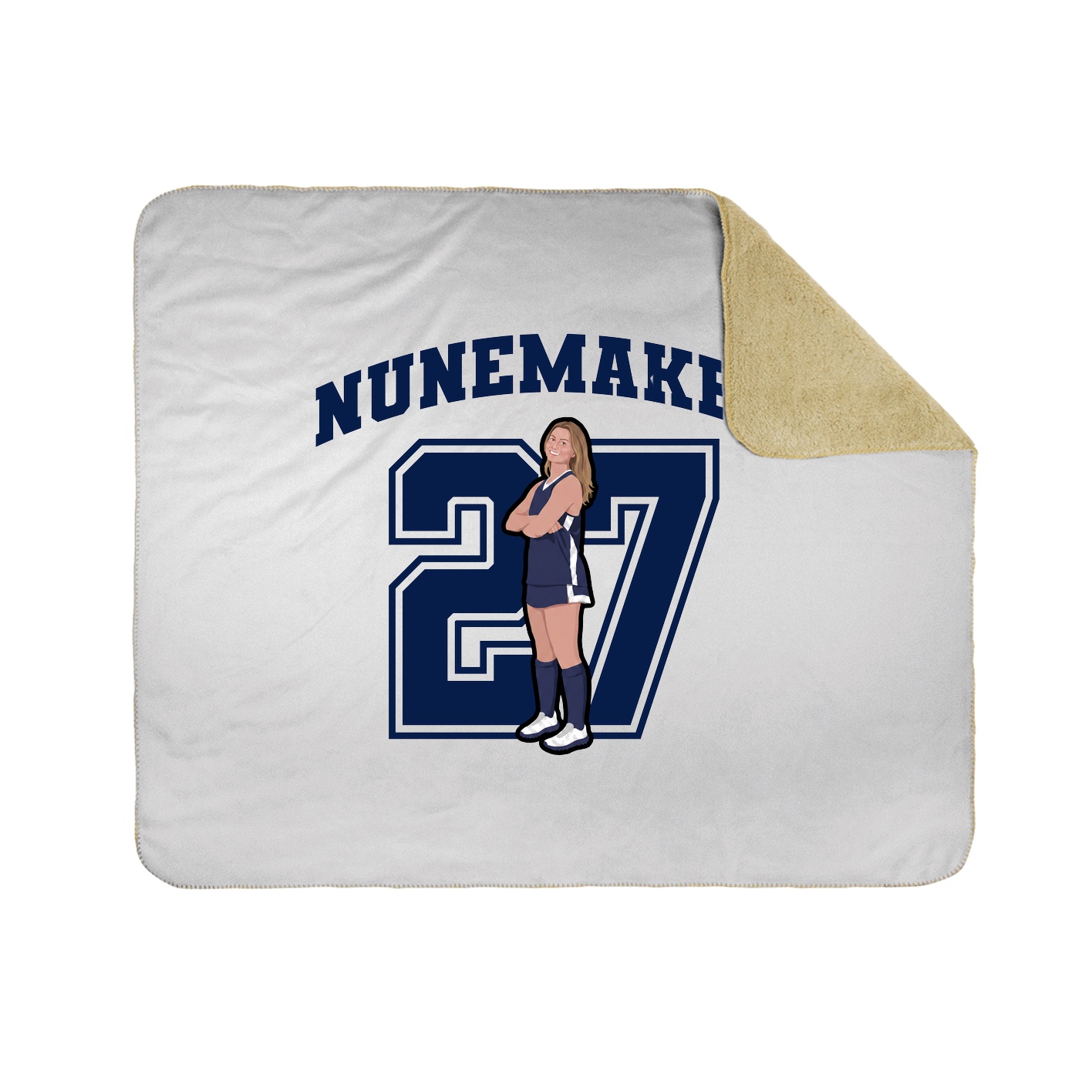 Throw Blanket — Number in White