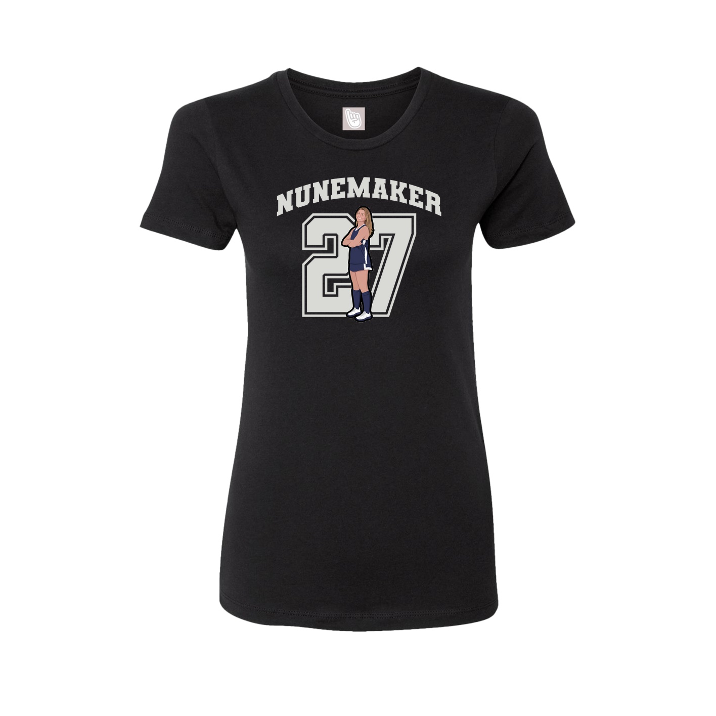 Fitted Women's Tee — Number in Black
