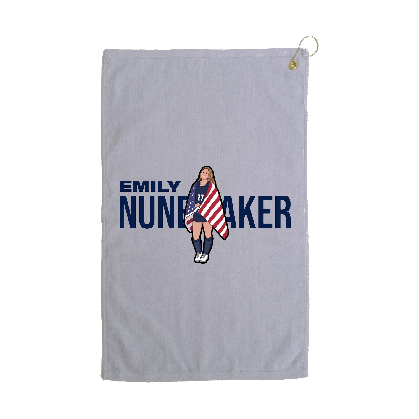 Golf Towel — Player Name in Grey