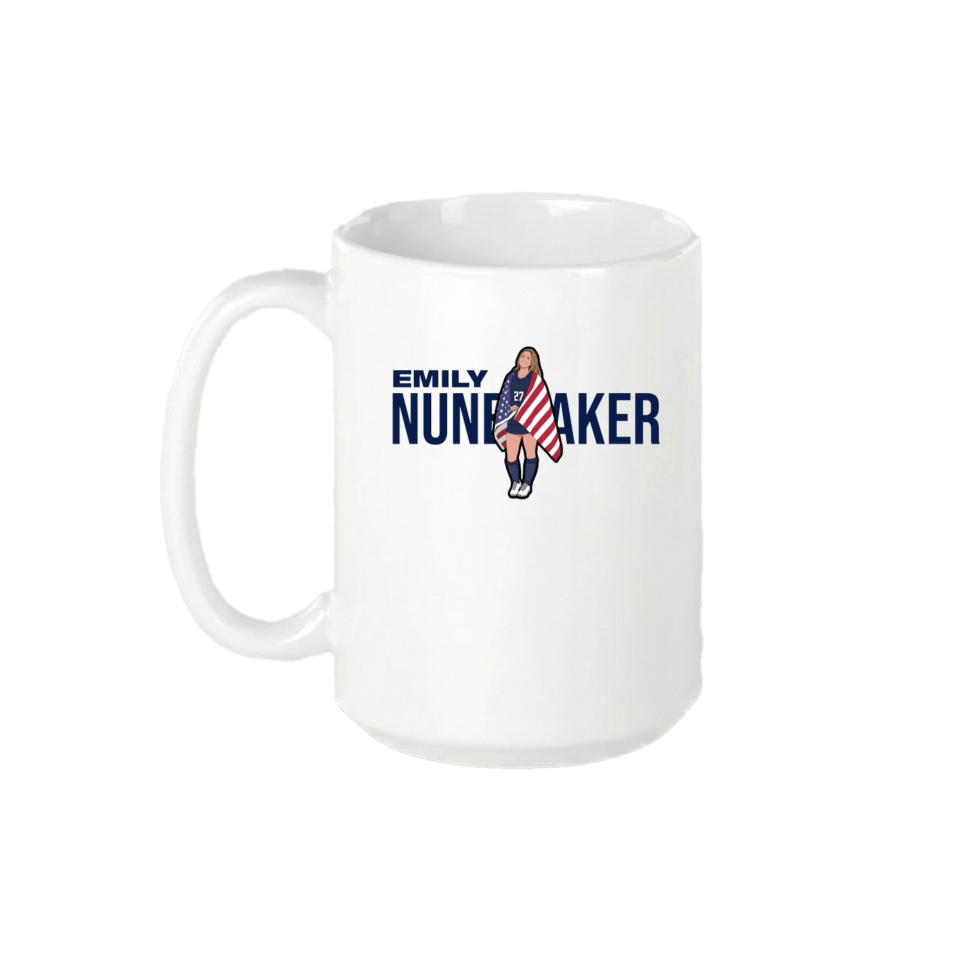 15oz Coffee Mug — Player Name in White