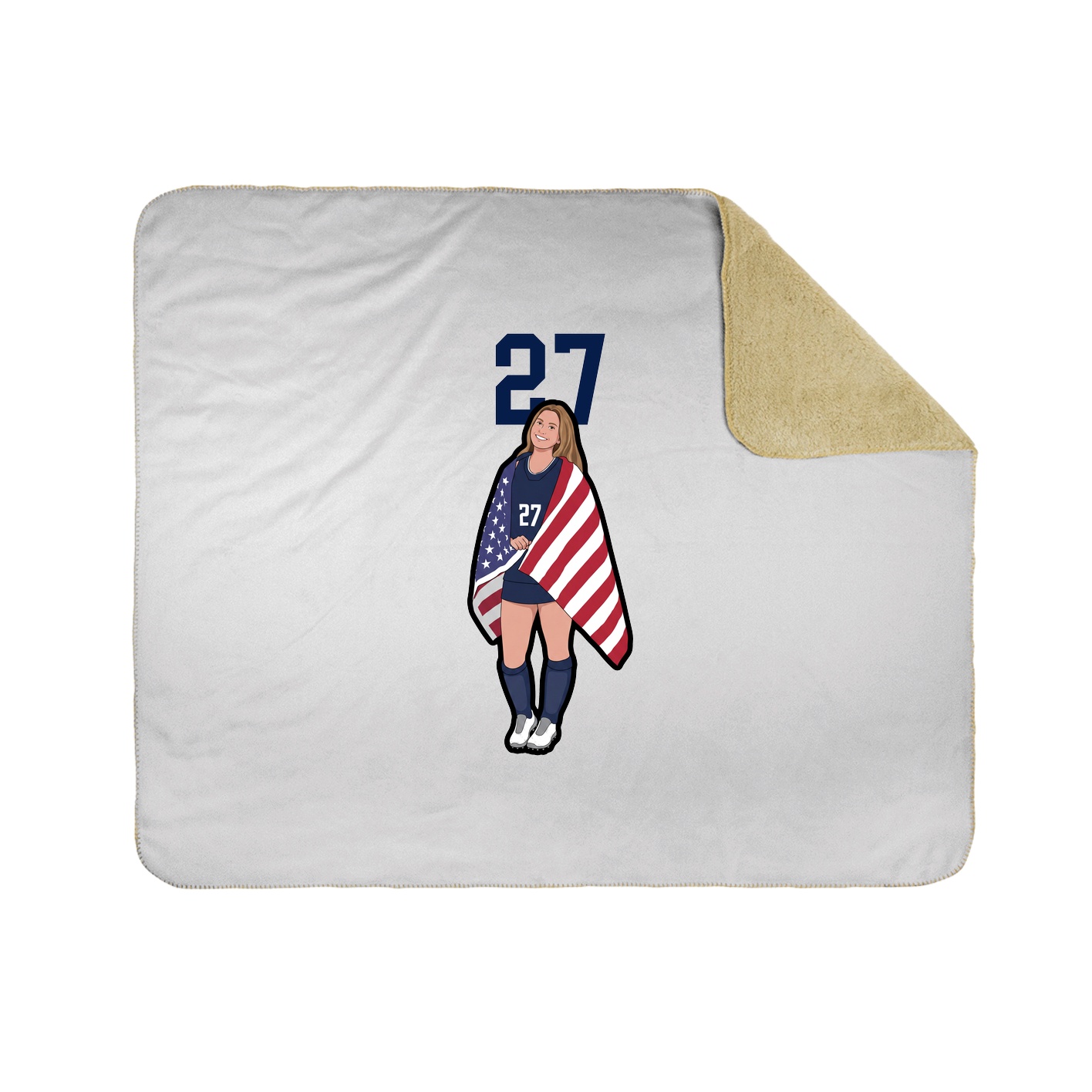 Throw Blanket — Number Top in White