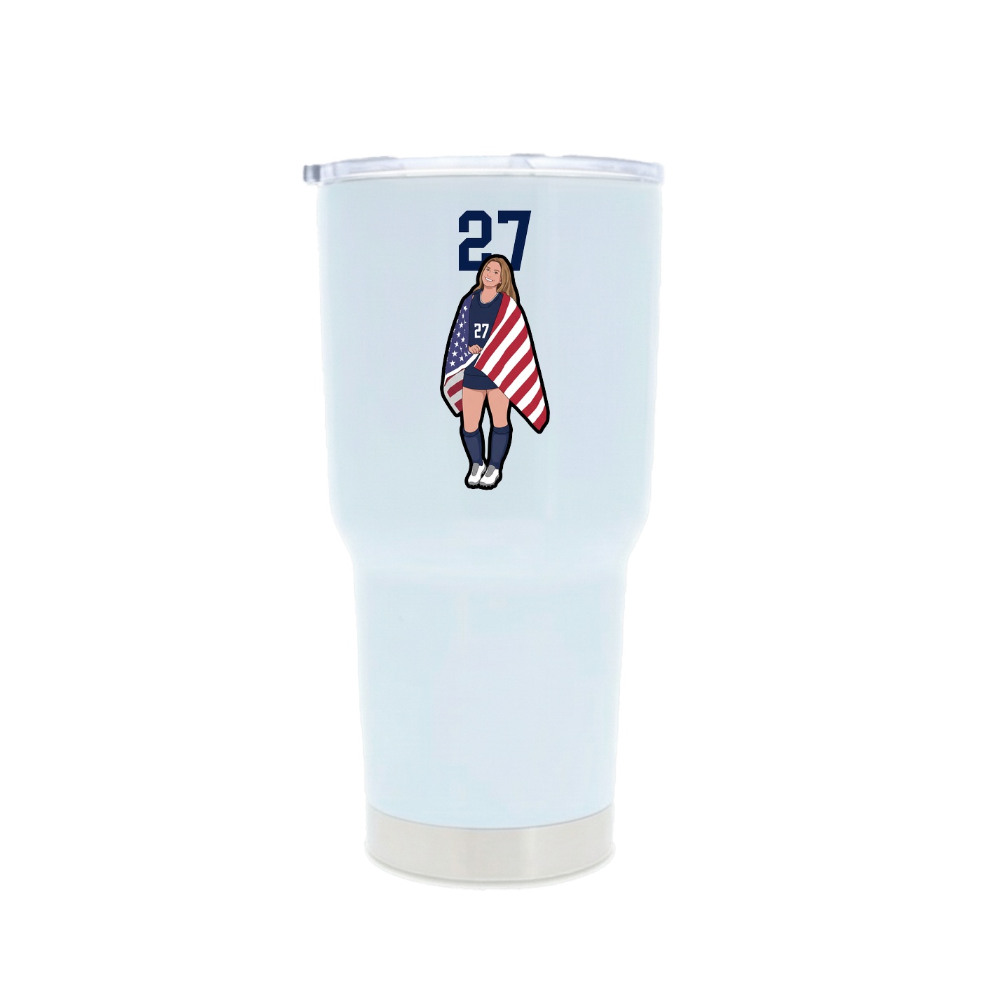 30oz Stainless Steel Tumbler — Number Top in White