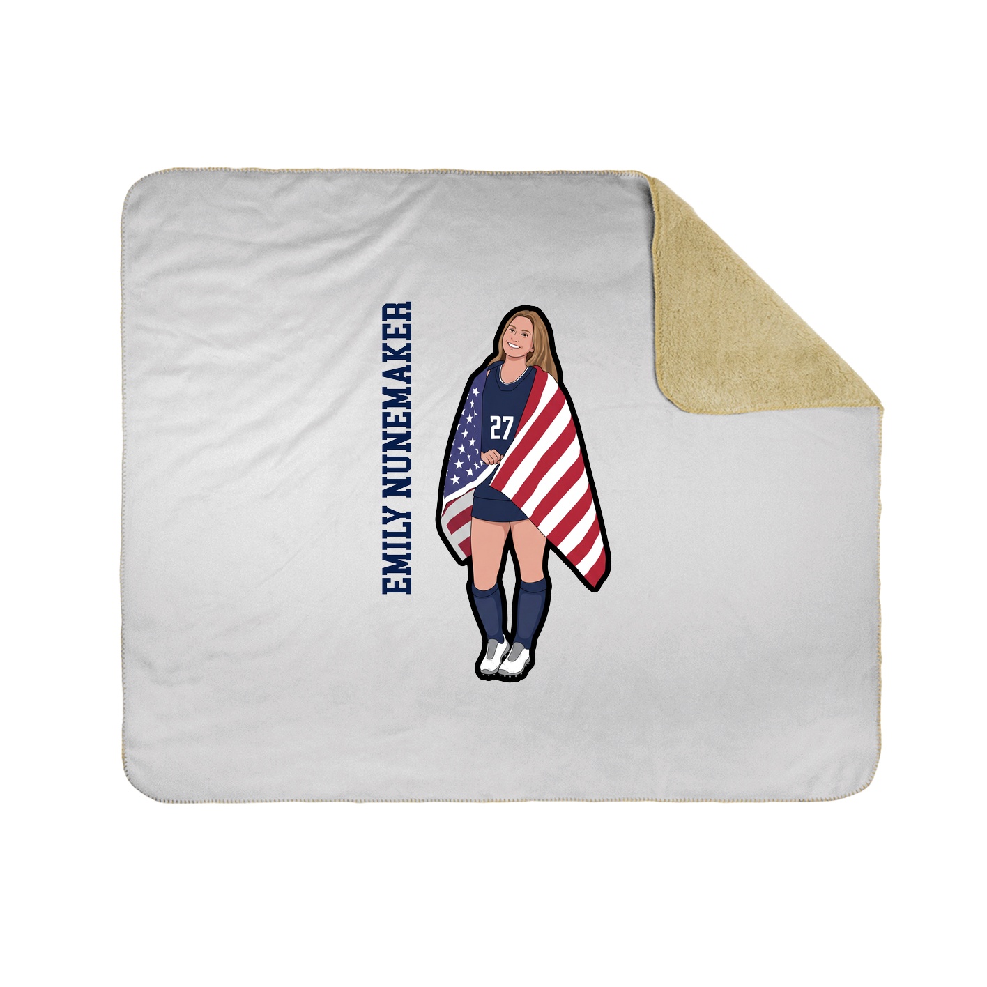 Throw Blanket — Name Vertical in White