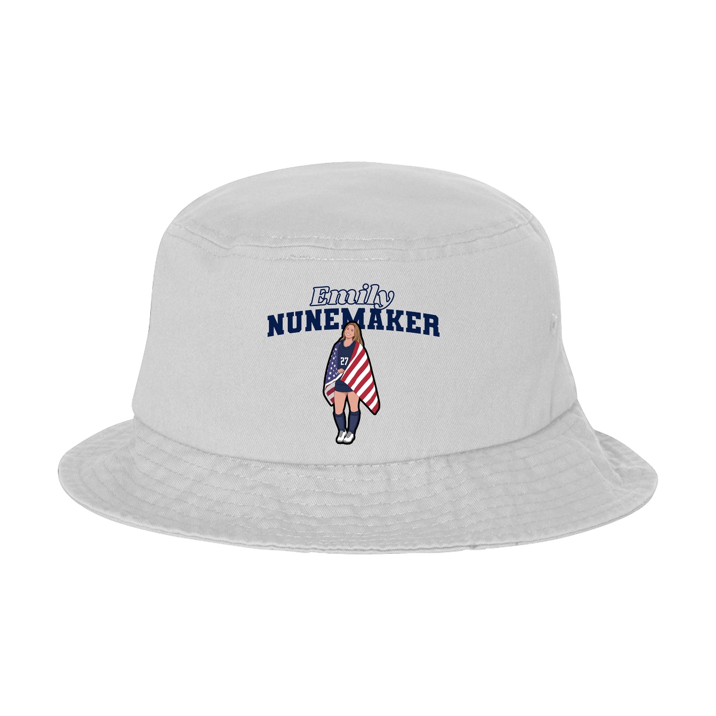 Bucket Cap — Name Arch in White