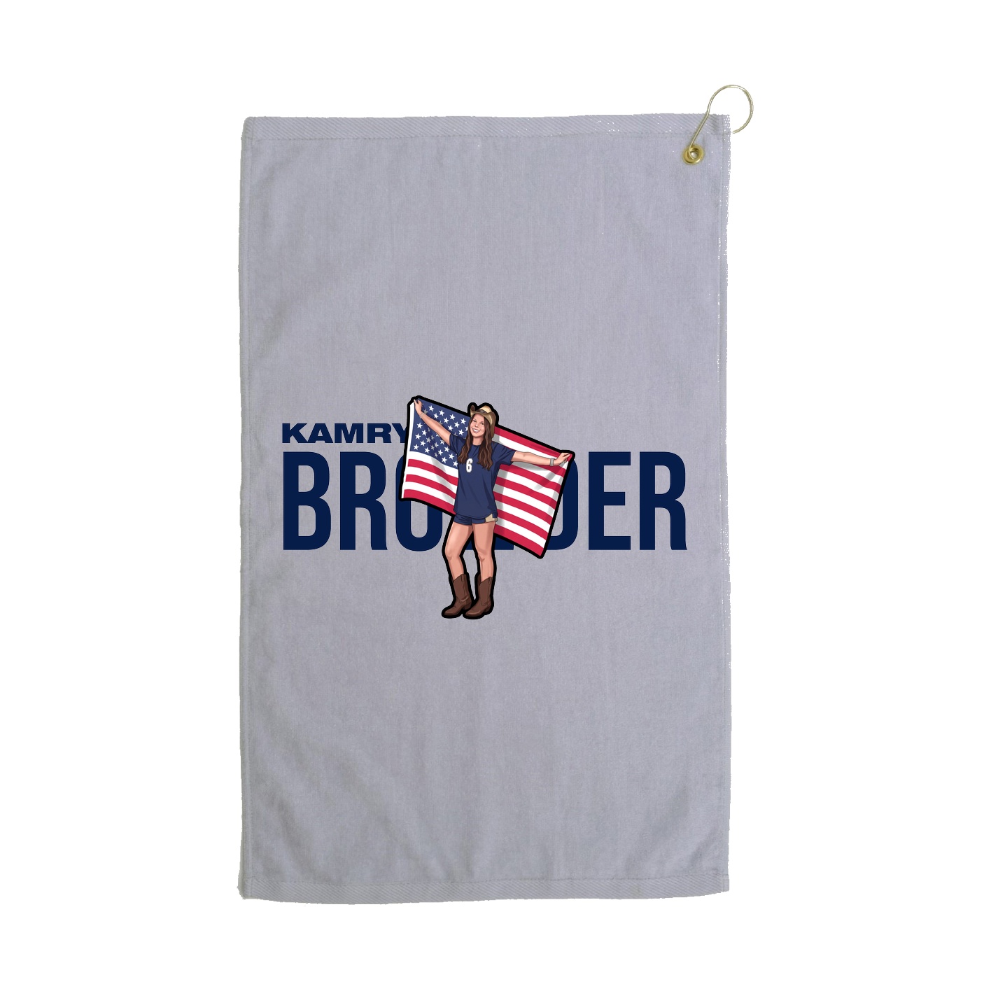 Golf Towel — Player Name in Grey