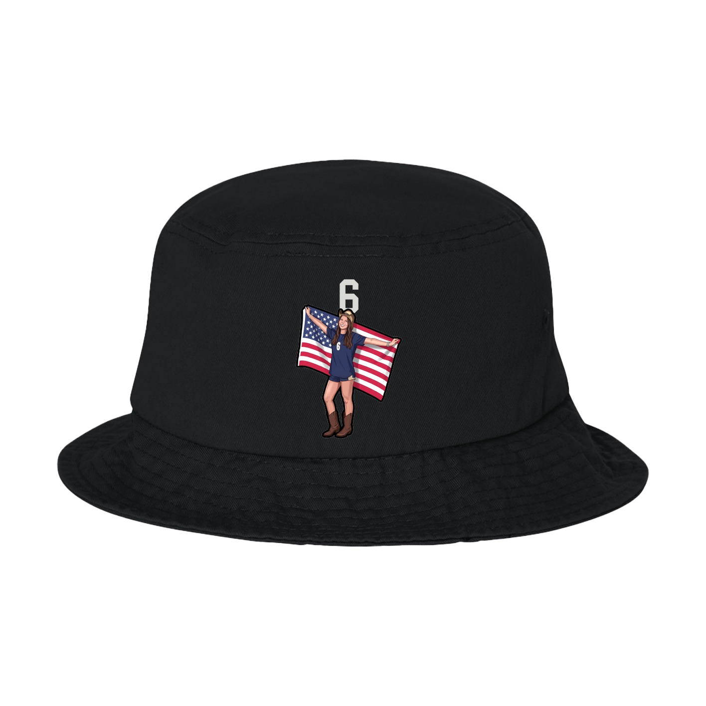 Bucket Cap — Number Top in Black