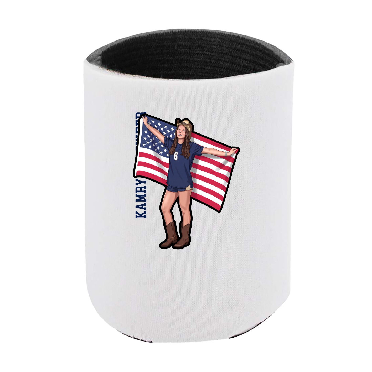 Can Holder — Name Vertical in White