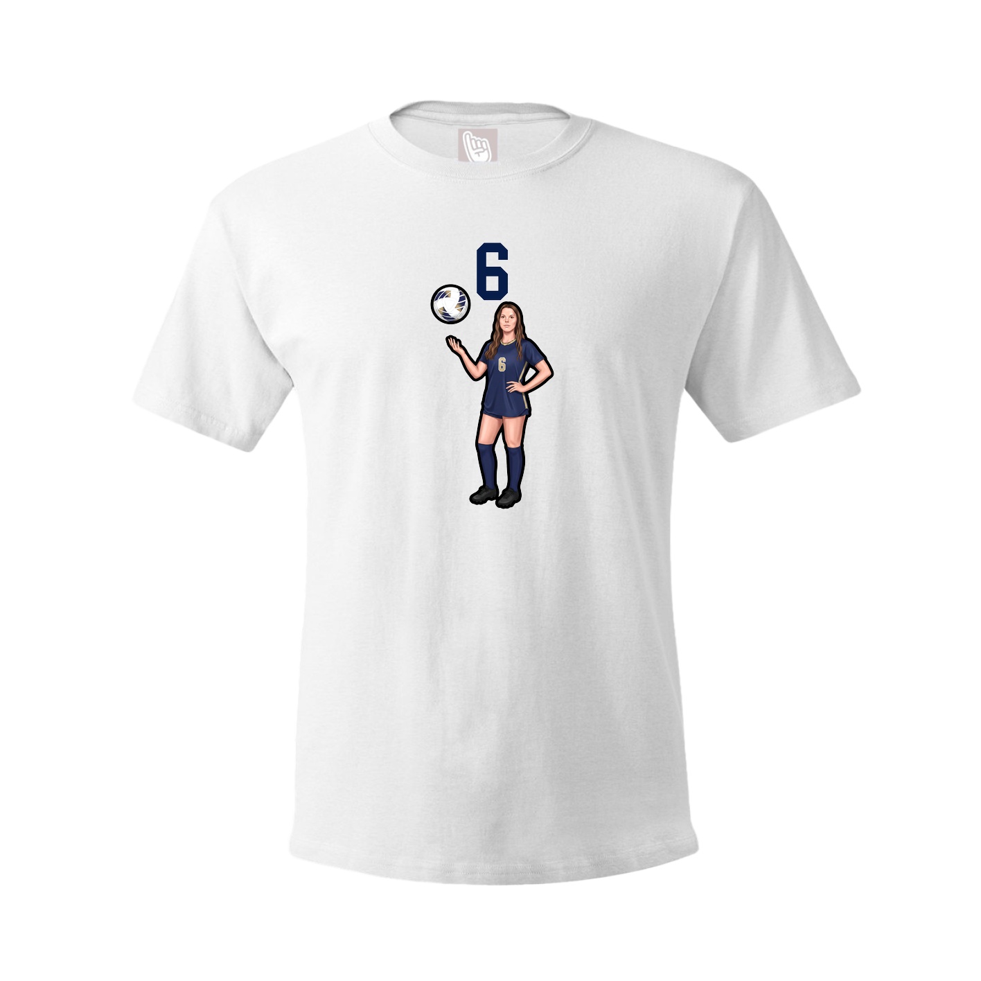 Youth Tee — Number Top in White