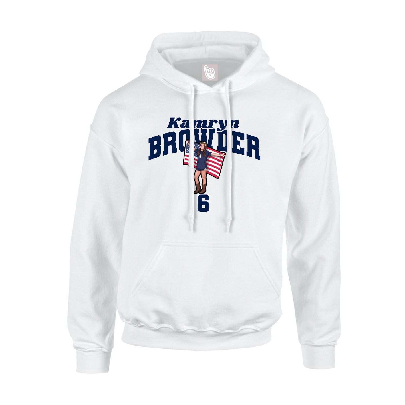Youth Hoodie — Signature Arch in White