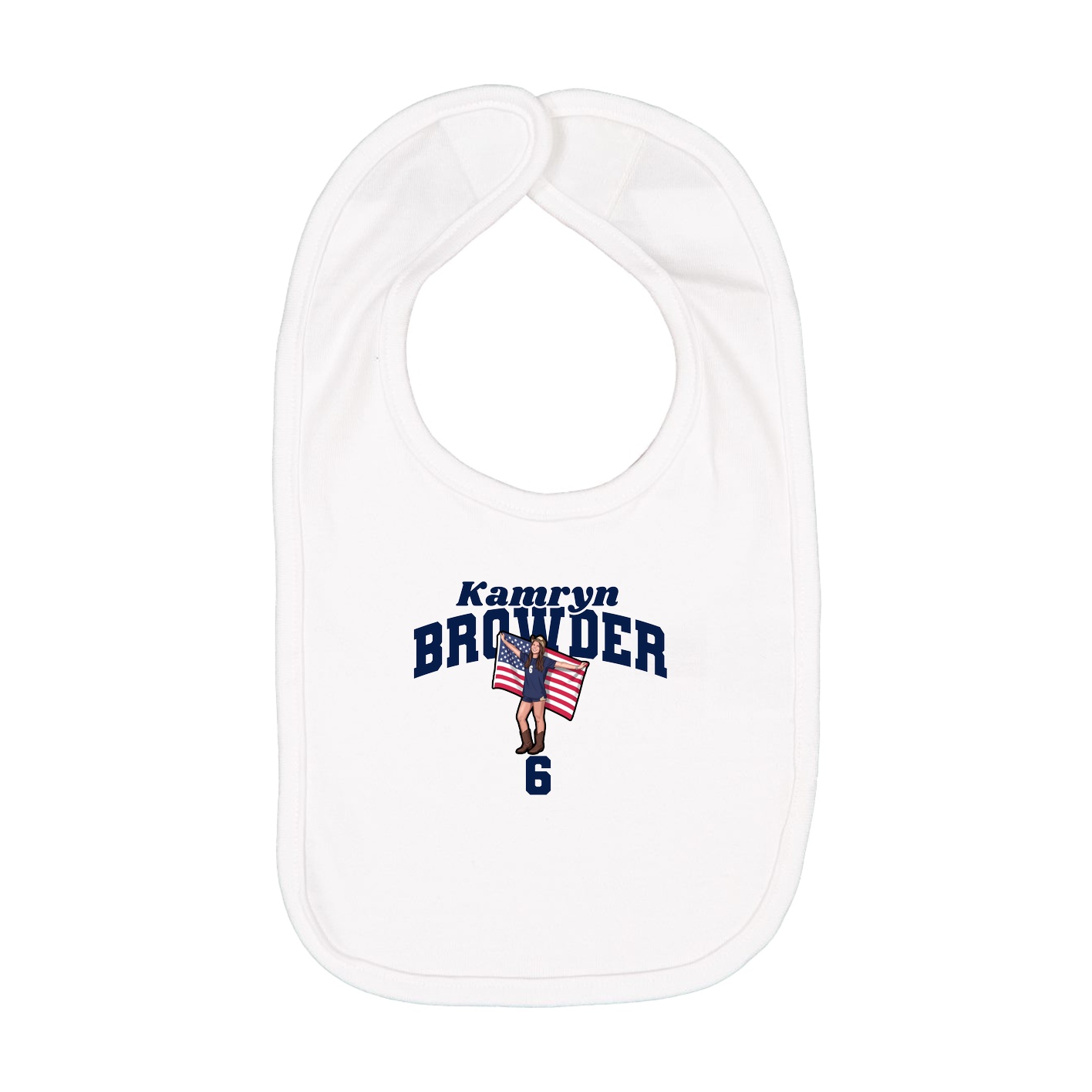 Infant Bib — Signature Arch in White